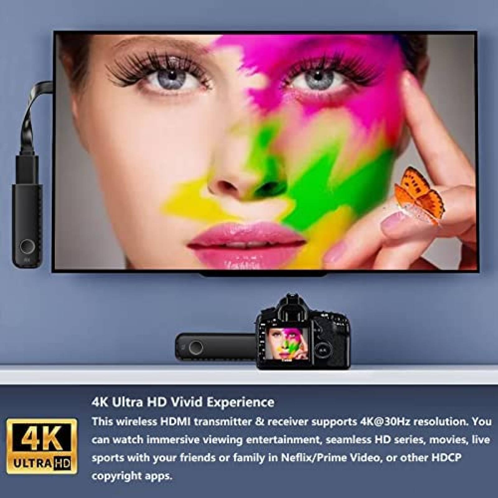 Transmisor y Receptor HDMI Inalambrico eppfun CS200B 1080P