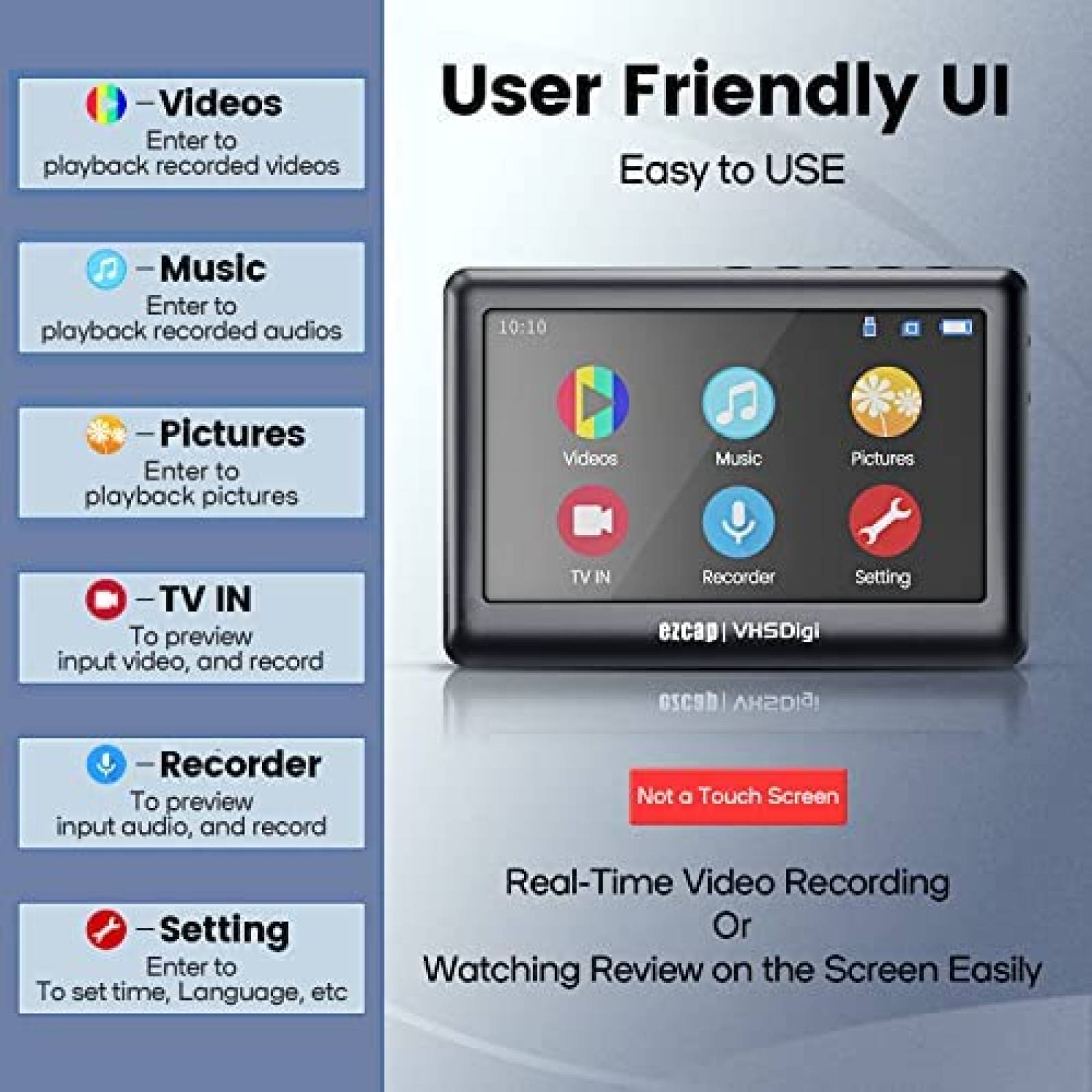 Convertidor de Video RichHomie VHS a MP4 Digital -Negro