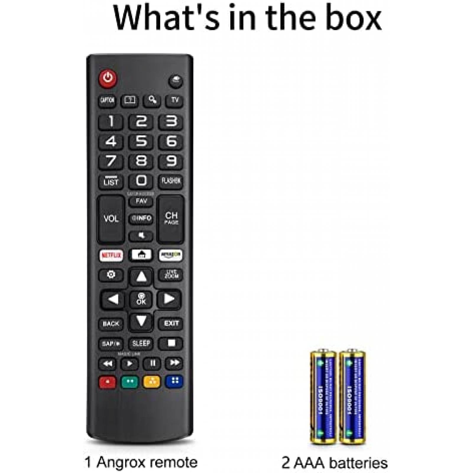 Control Remoto Angrox LCD LED Universal para TVs LG -Negro