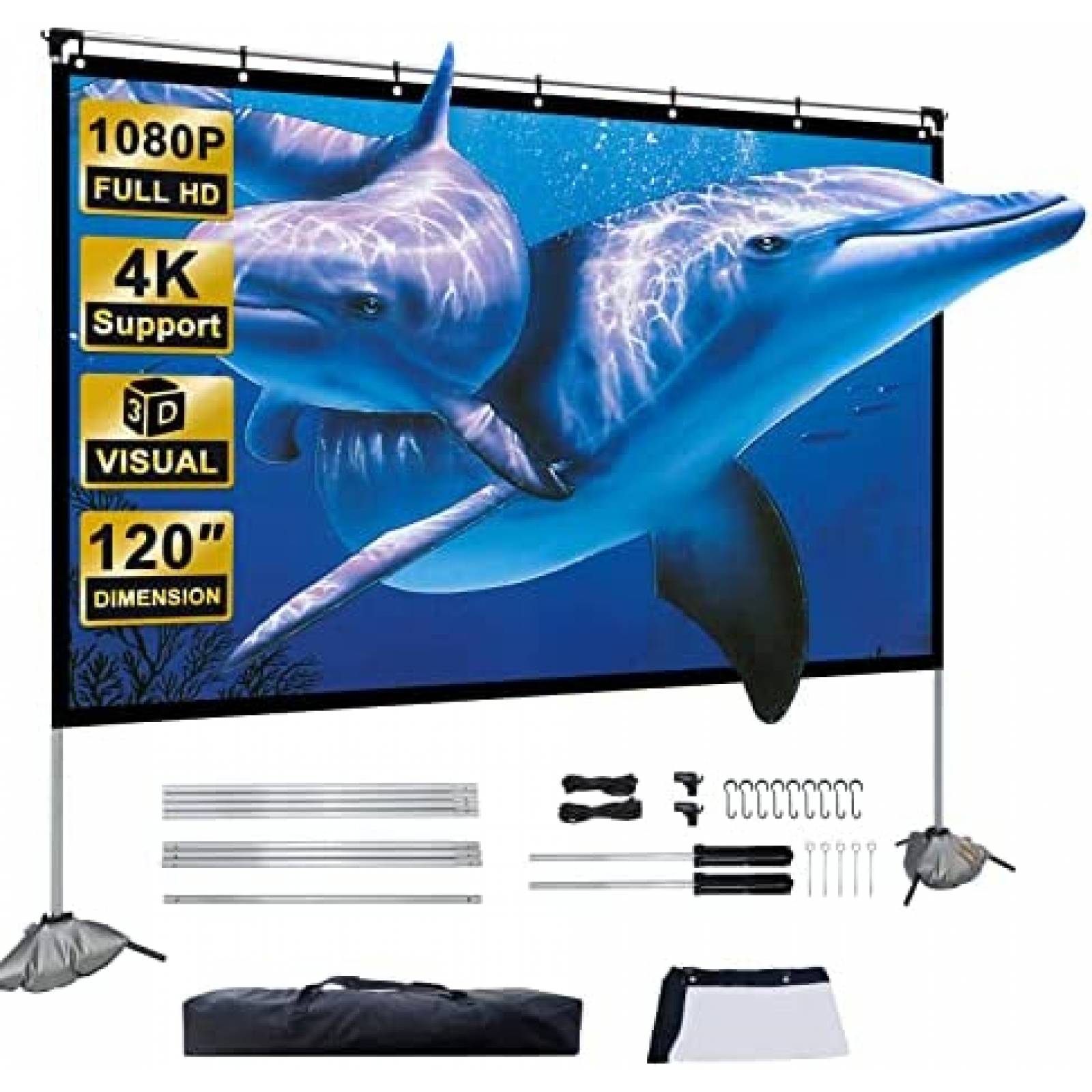 Pantalla Proyector Artlii 3m Anti Arrugas con Soporte -B