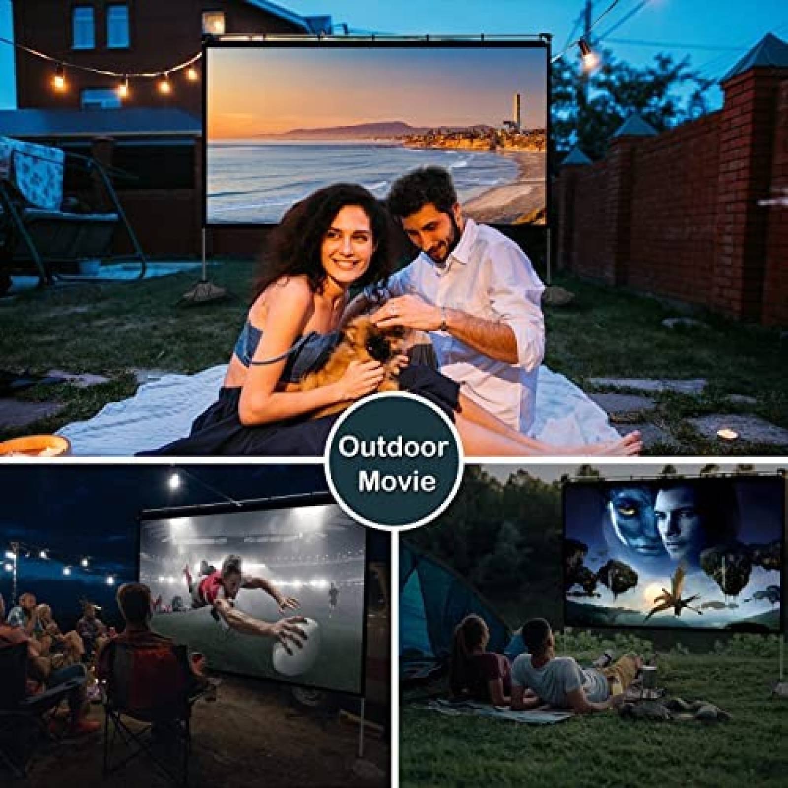 Pantalla Proyector Artlii 3m Anti Arrugas con Soporte -B