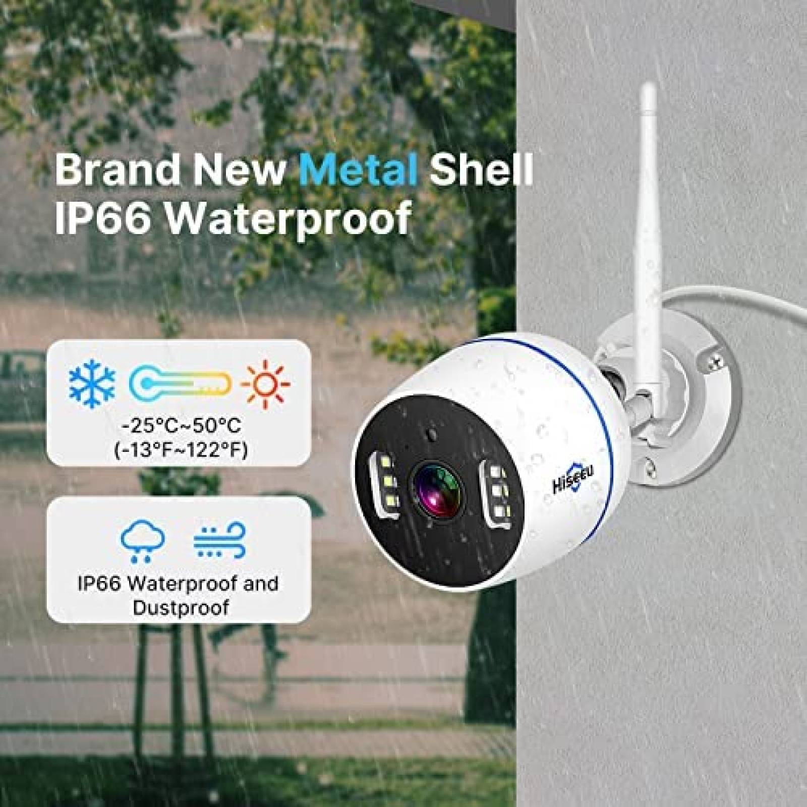 Sistema de Vigilancia Hiseeu NVR 1TB con 4 Camaras Exterior