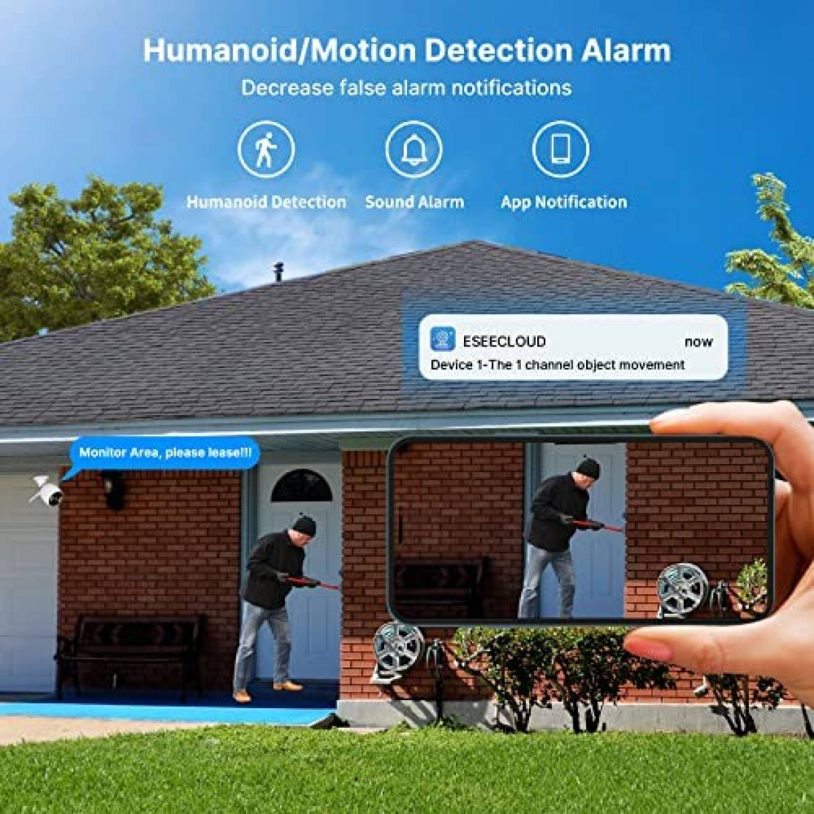 Sistema de Vigilancia Hiseeu NVR 1TB con 4 Camaras Exterior