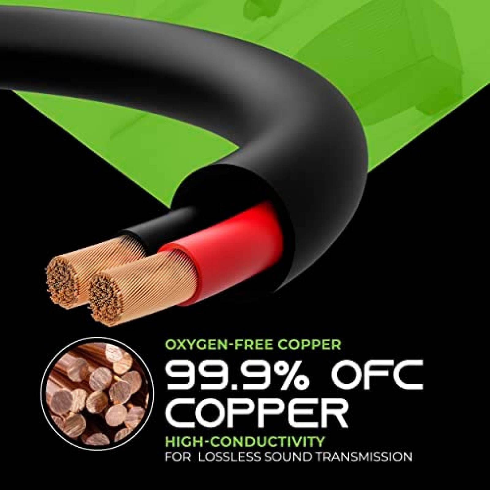 Cable de Audio para Bocina GearIT 250 Pies 12 AWG -Negro