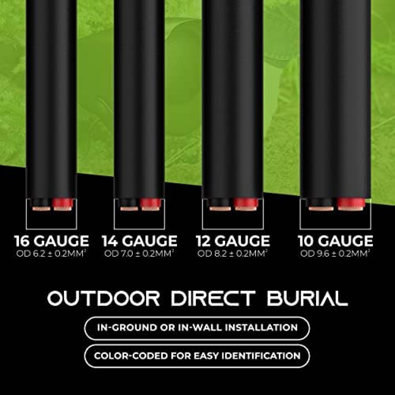 Cable de Audio para Bocina GearIT 250 Pies 12 AWG -Negro