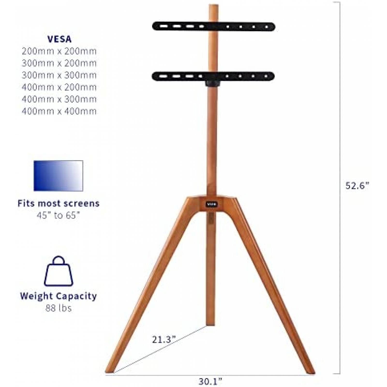 Mesa Peana para TV Caballete de Madera para Soporte de TV, Carrito