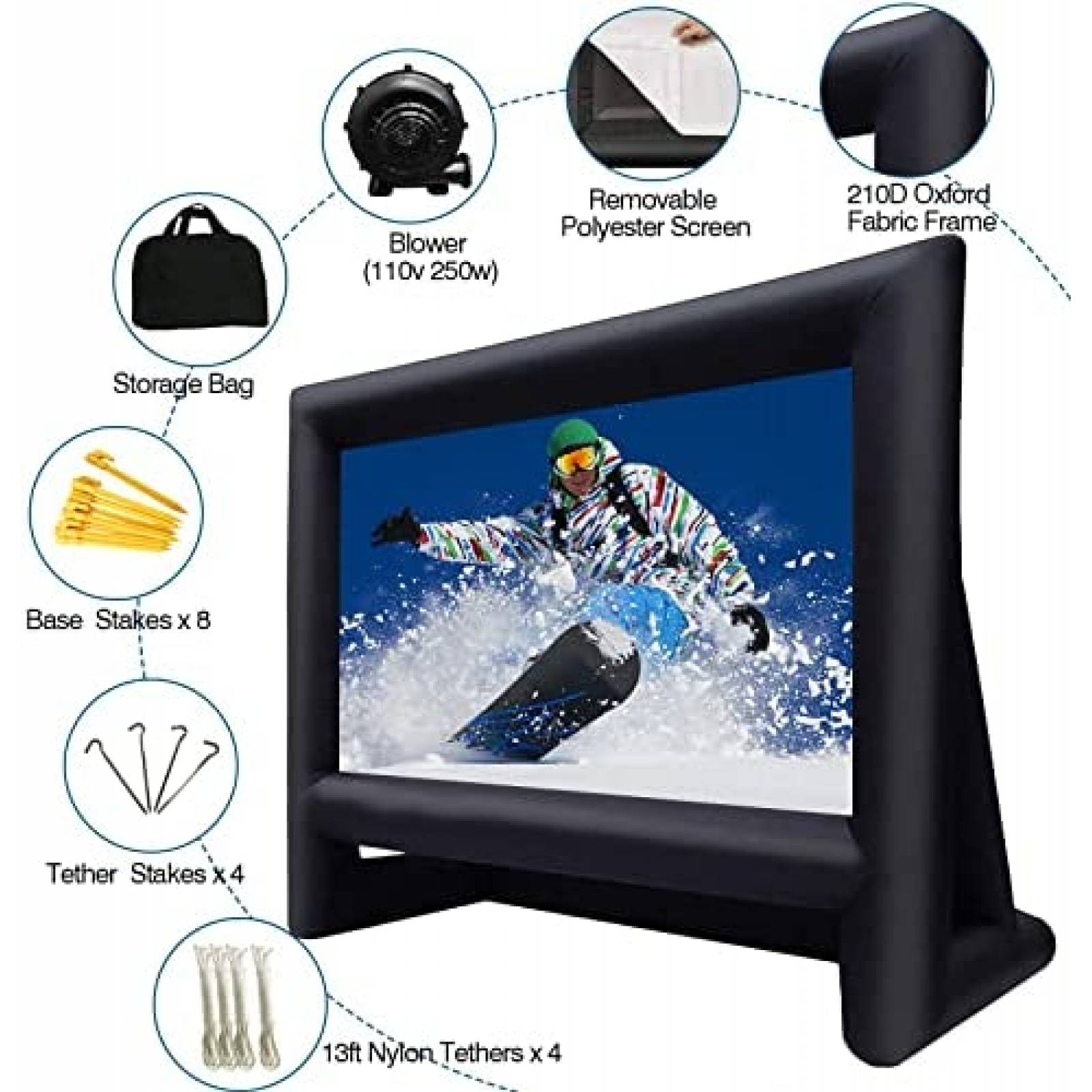 Pantalla de Proyector Inflable XHYCPY 4.8 mts Para Exterior