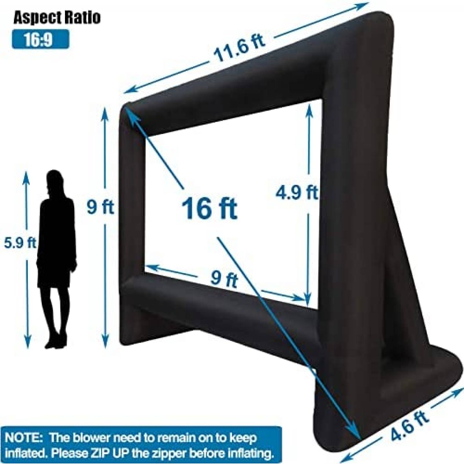 Pantalla de Proyector Inflable XHYCPY 4.8 mts Para Exterior