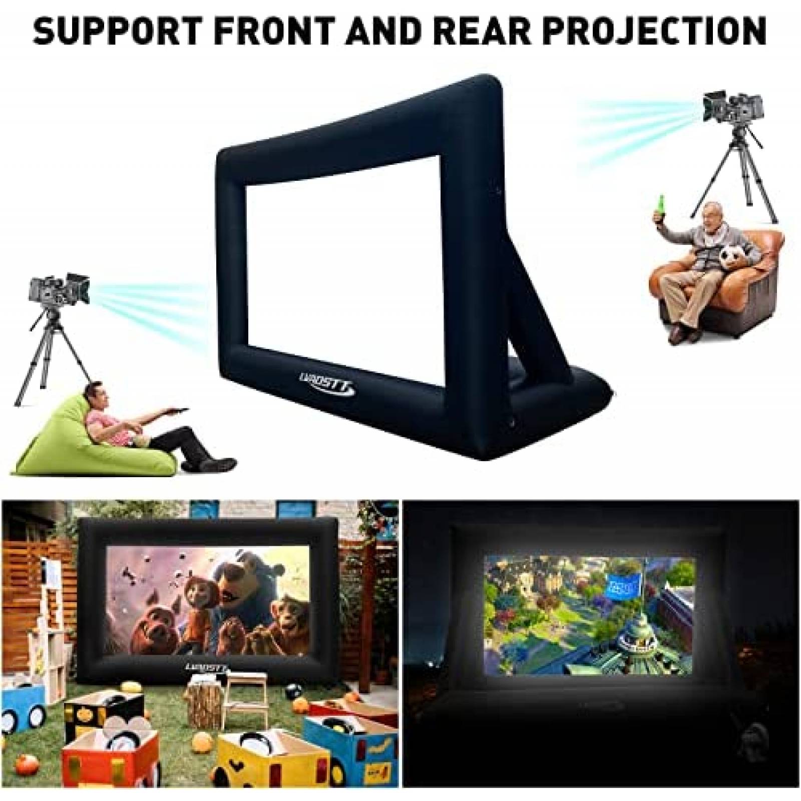 Pantalla Proyector Leinwand 4.8m Lavable con Soplador -Negro