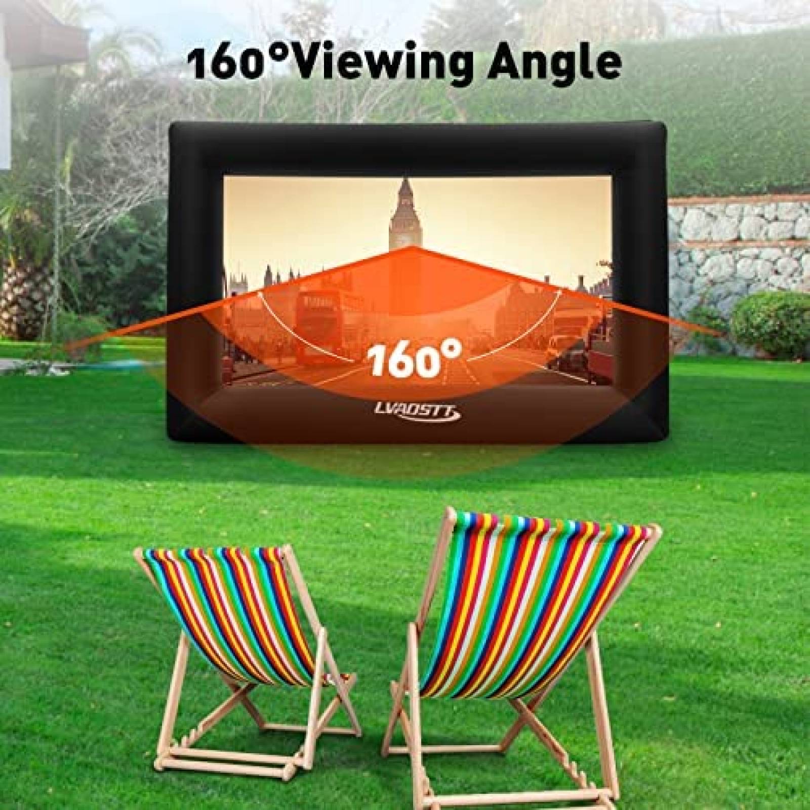 Pantalla Proyector Leinwand 4.8m Lavable con Soplador -Negro