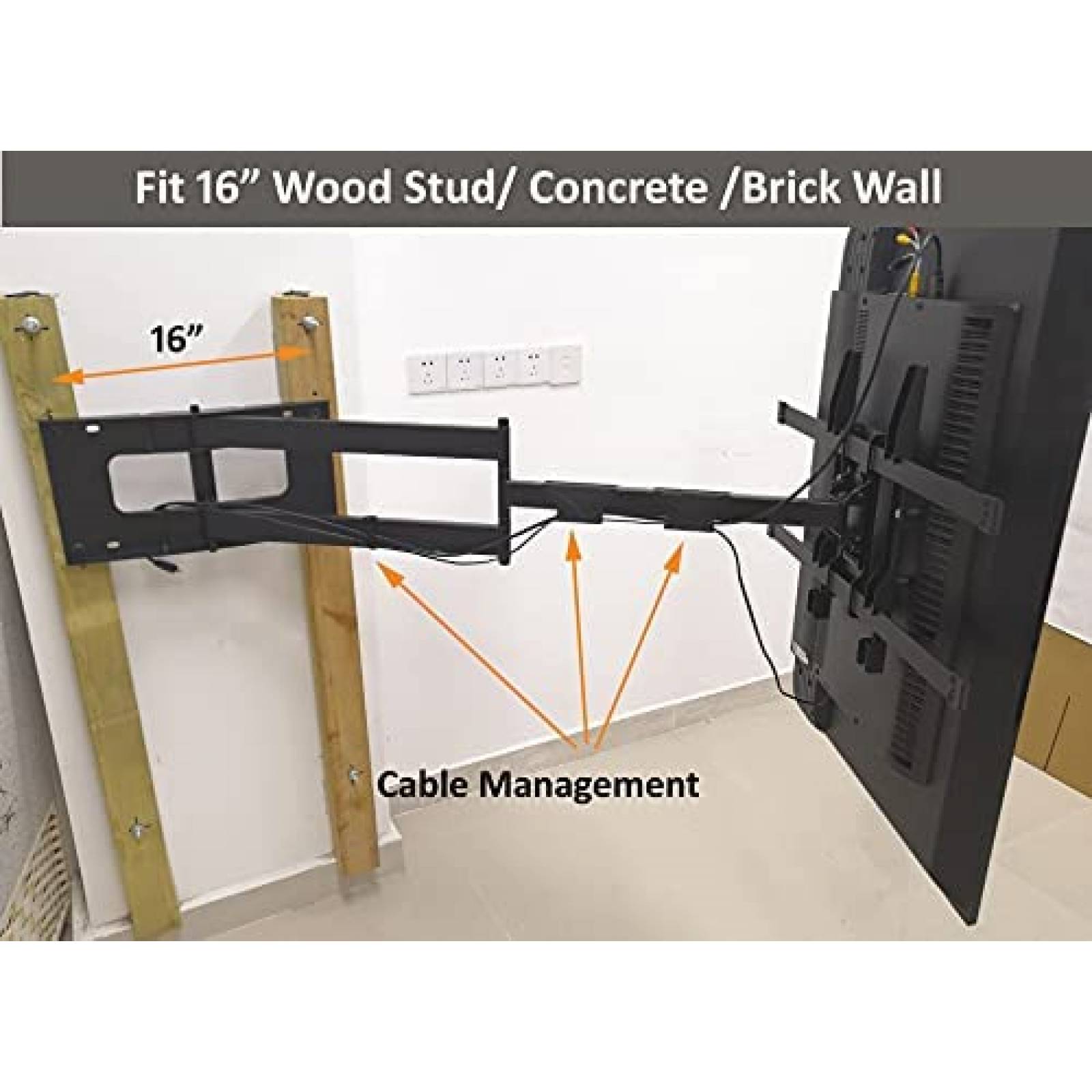 Soporte para TV FORGING MOUNT 42 a 80'' 600x400mm -Negro