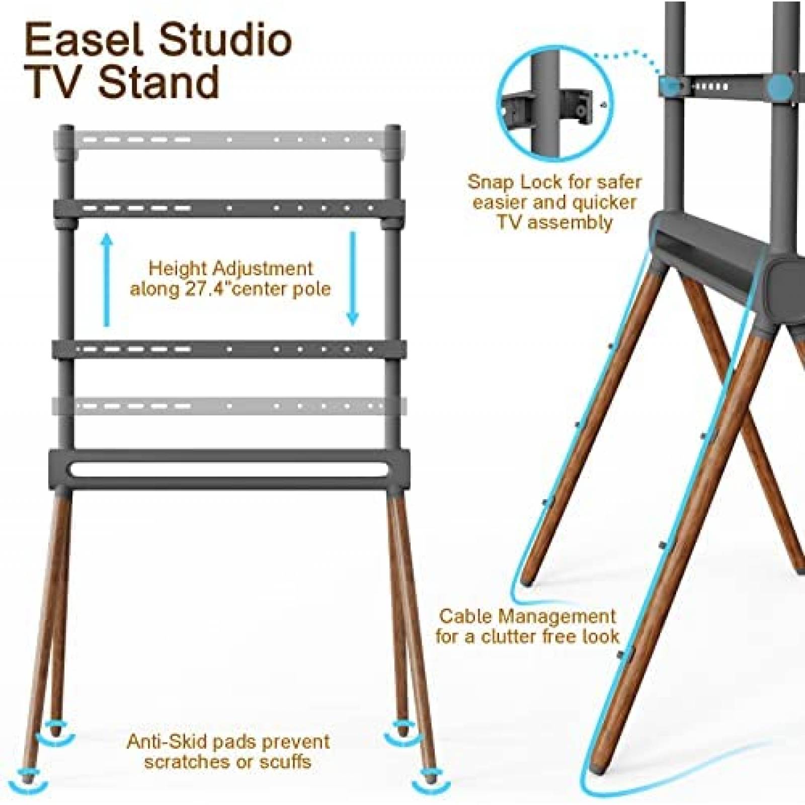 Tripie para TV Putorsen de 49 a 70'' Ajustable -Madera