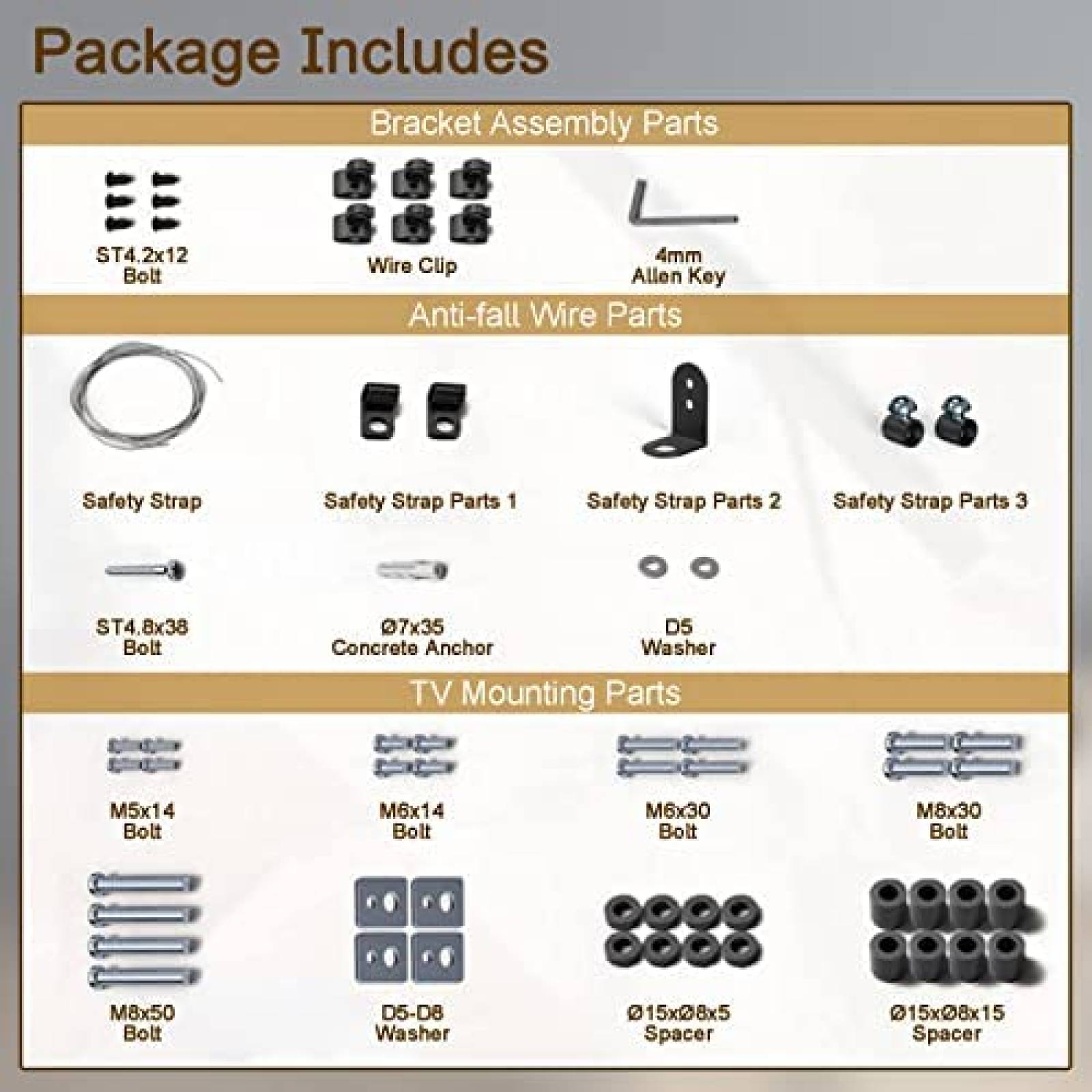 Tripie para TV Putorsen de 49 a 70'' Ajustable -Madera