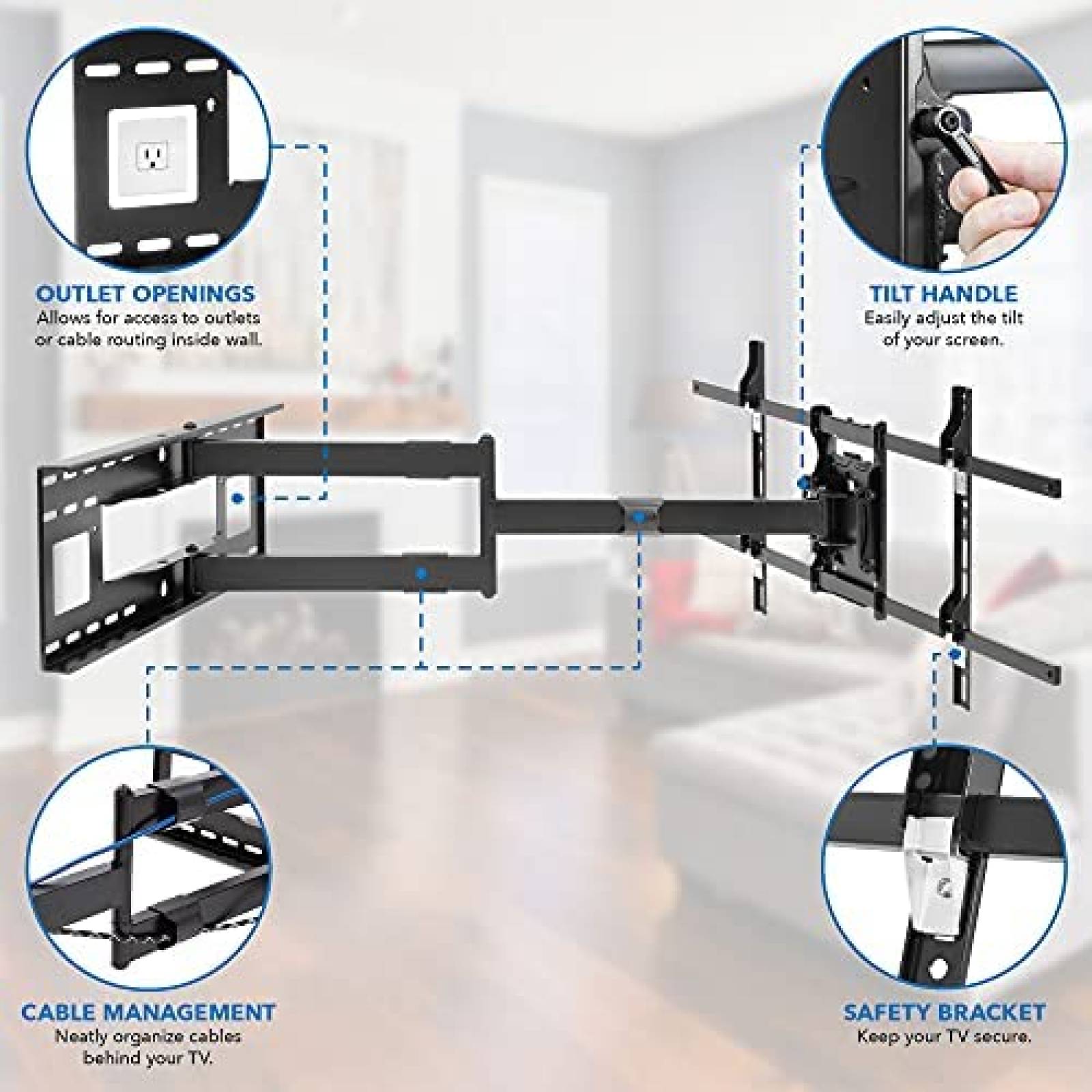 Soporte de Pared Mount-It! TV 40-80" hasta 50 kgs -Negro