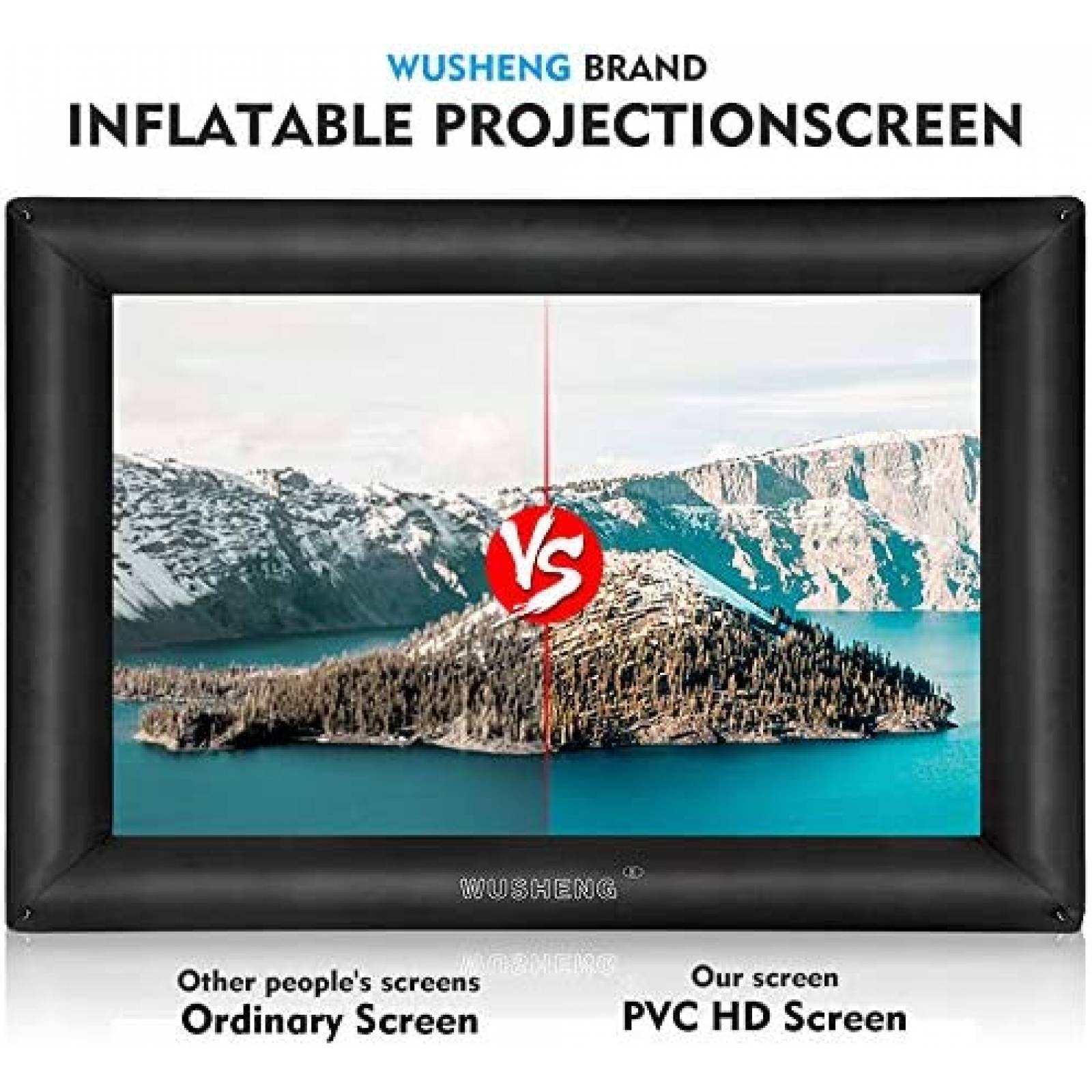 Pantalla Proyector WUSHENG 6m Lavable con Soplador -Negro