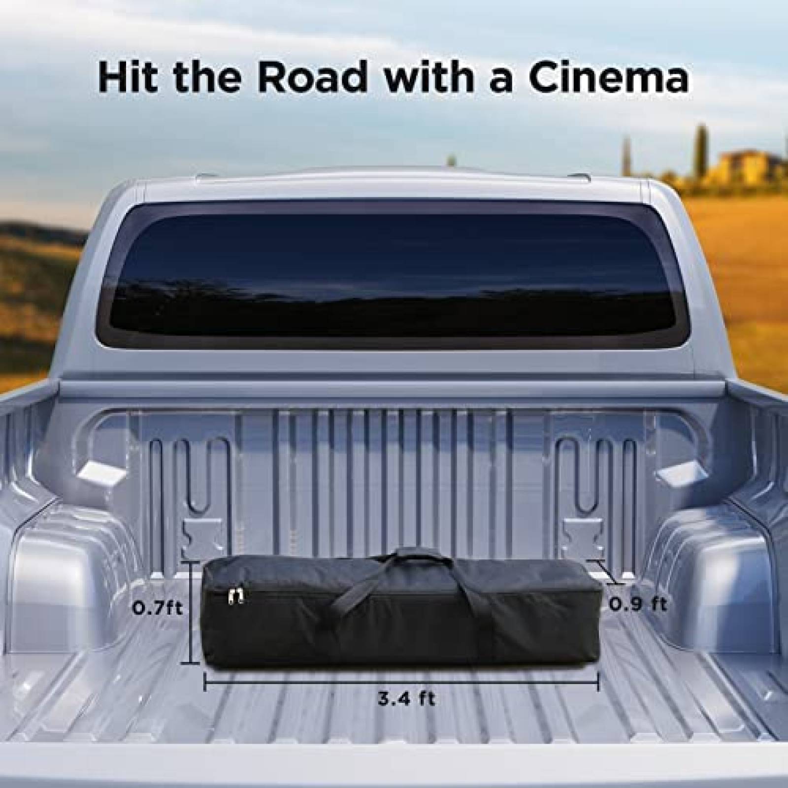 Pantalla Proyector POKITTER 3m 3 Capas con Soporte -Blanco