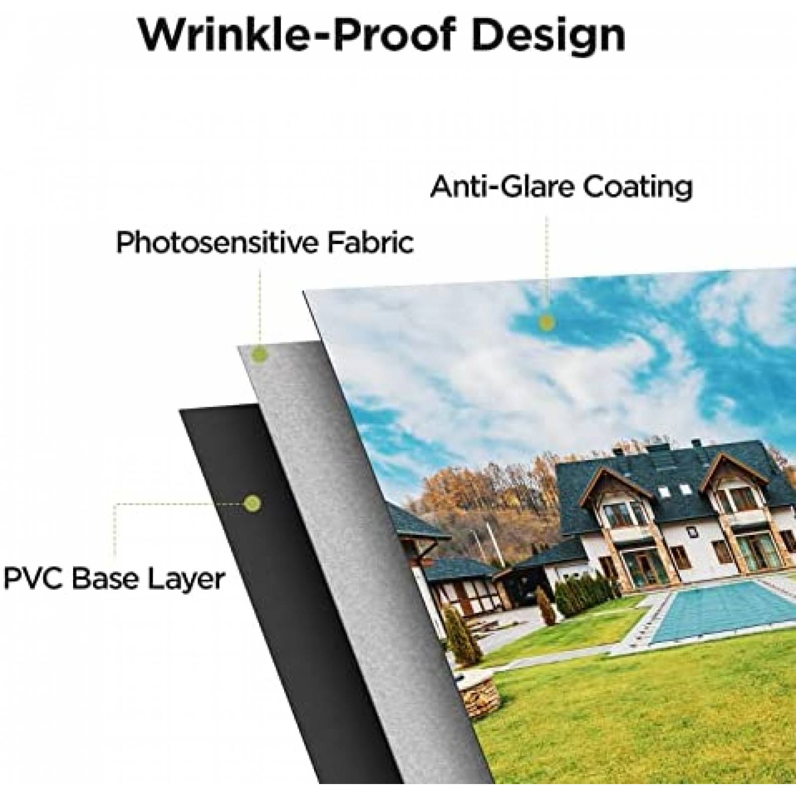 Pantalla Proyector POKITTER 3m 3 Capas con Soporte -Blanco