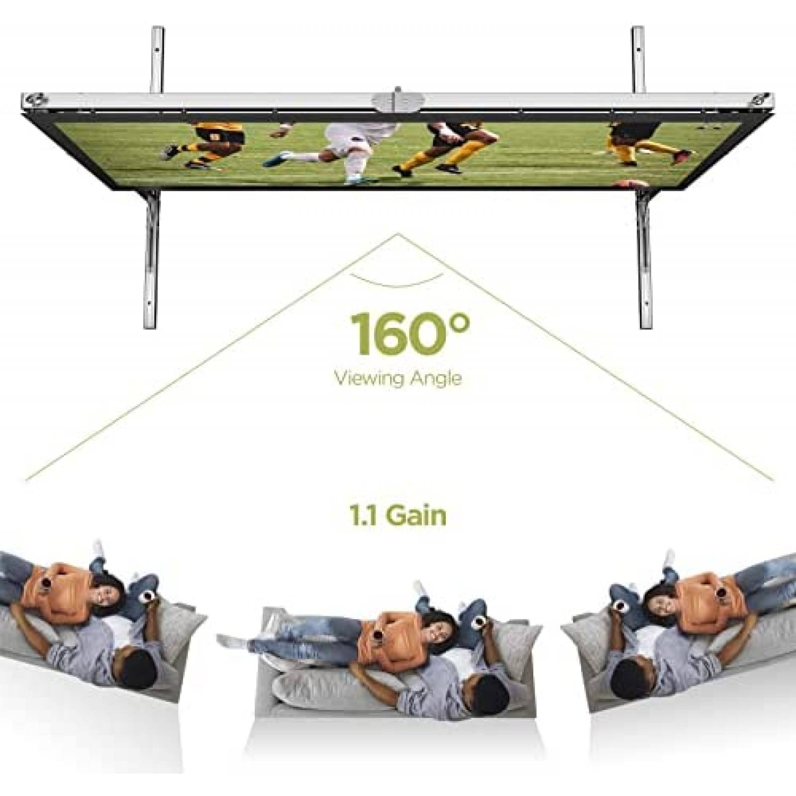 Pantalla Proyector POKITTER 3m 3 Capas con Soporte -Blanco