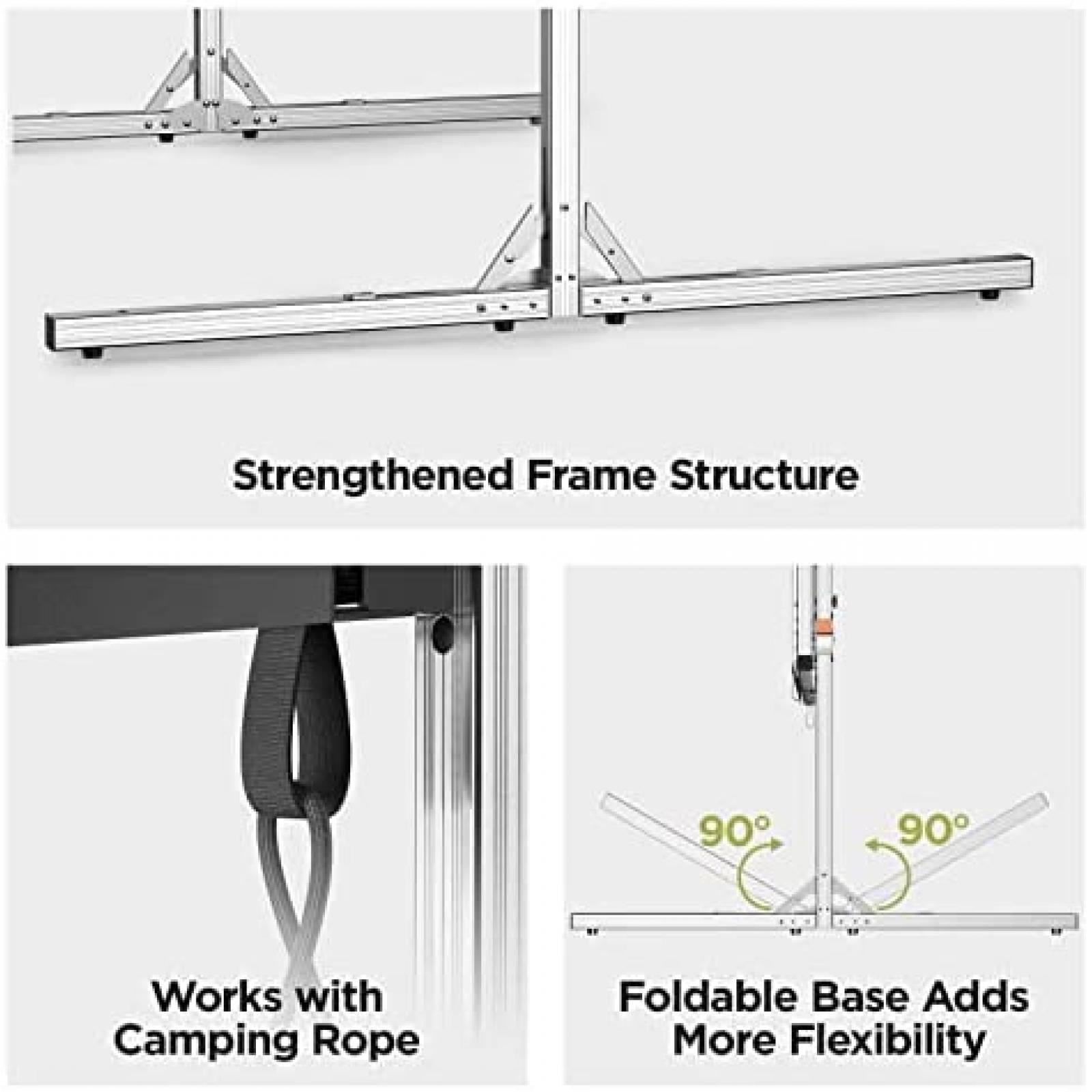 Pantalla Proyector POKITTER 3m 3 Capas con Soporte -Blanco