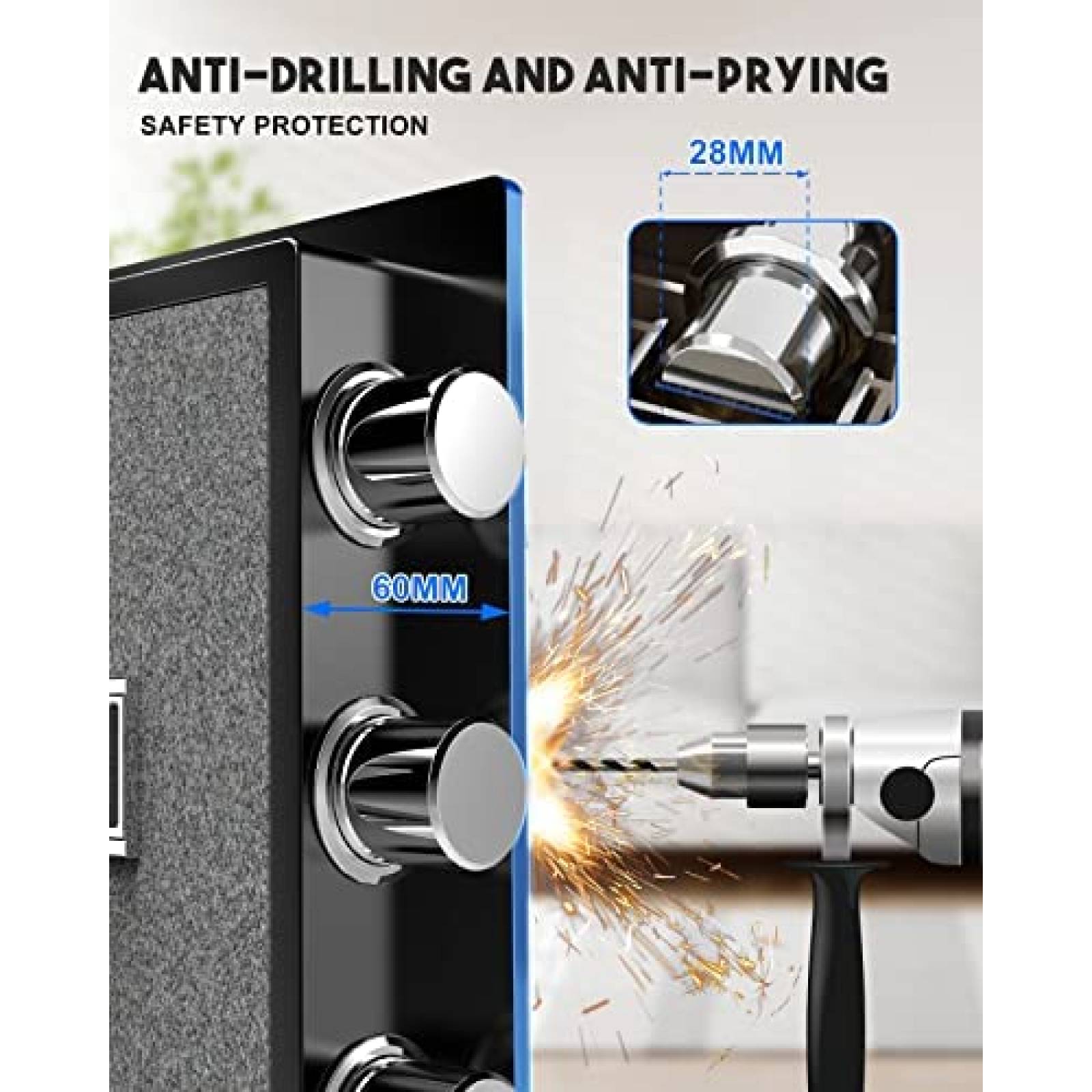 Caja de Seguridad Kavey 2 Teclado Digital y Alarma -Negro