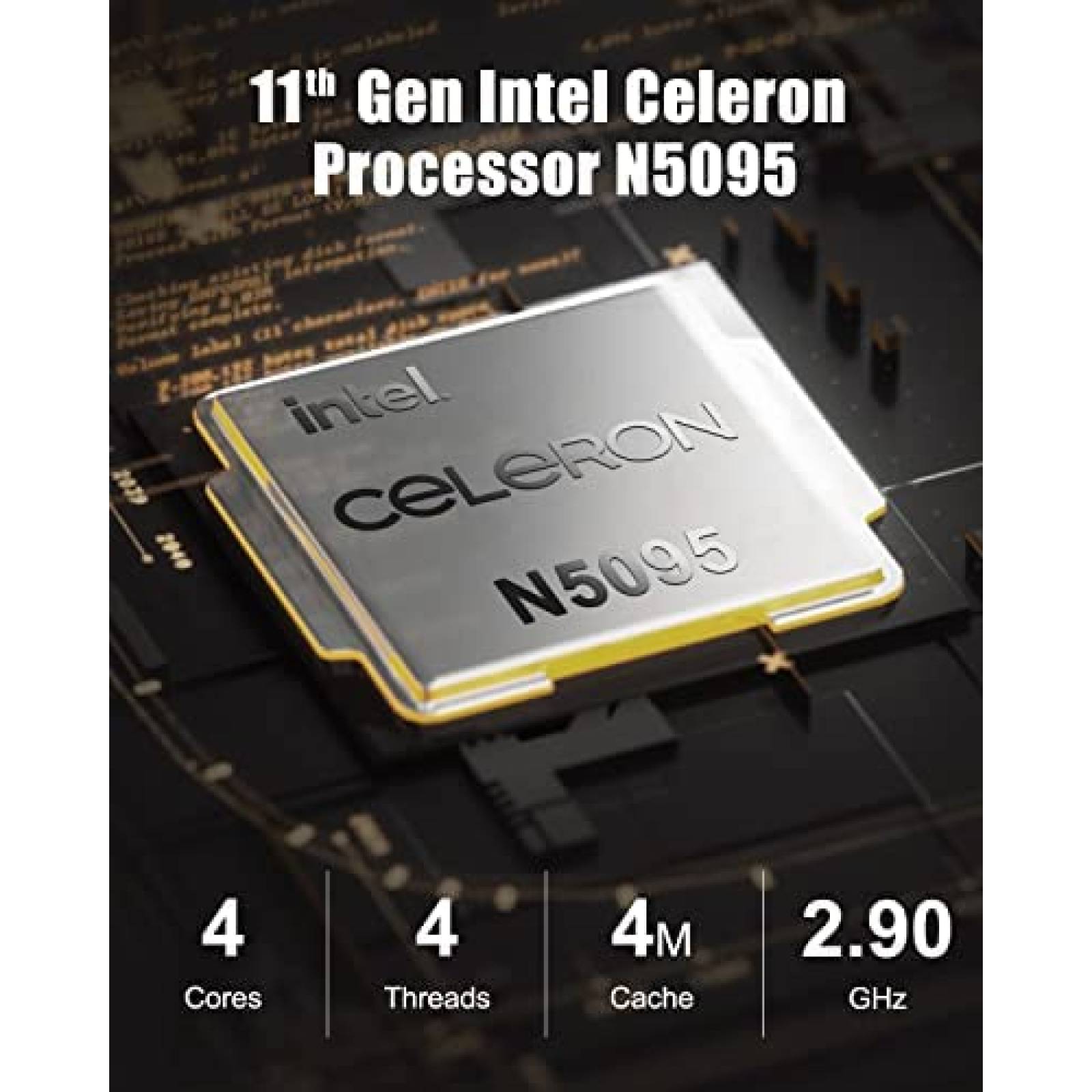 Mini PC GEEKOM Celeron N5095 8GB 256GB W11P -Negro