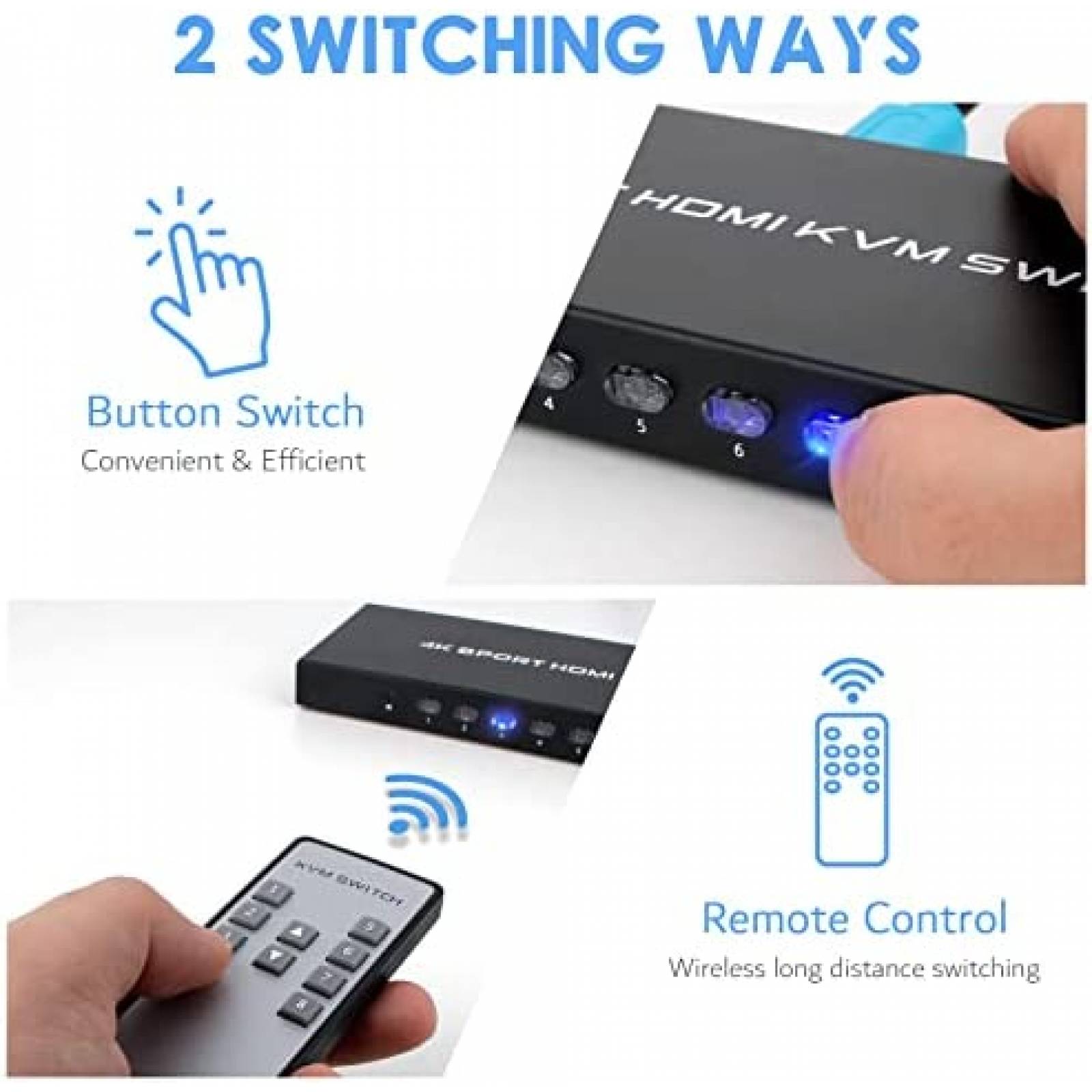 Switch KVM TCNEWCL Conmutador 8 Puertos 1 Monitor HDMI 4K