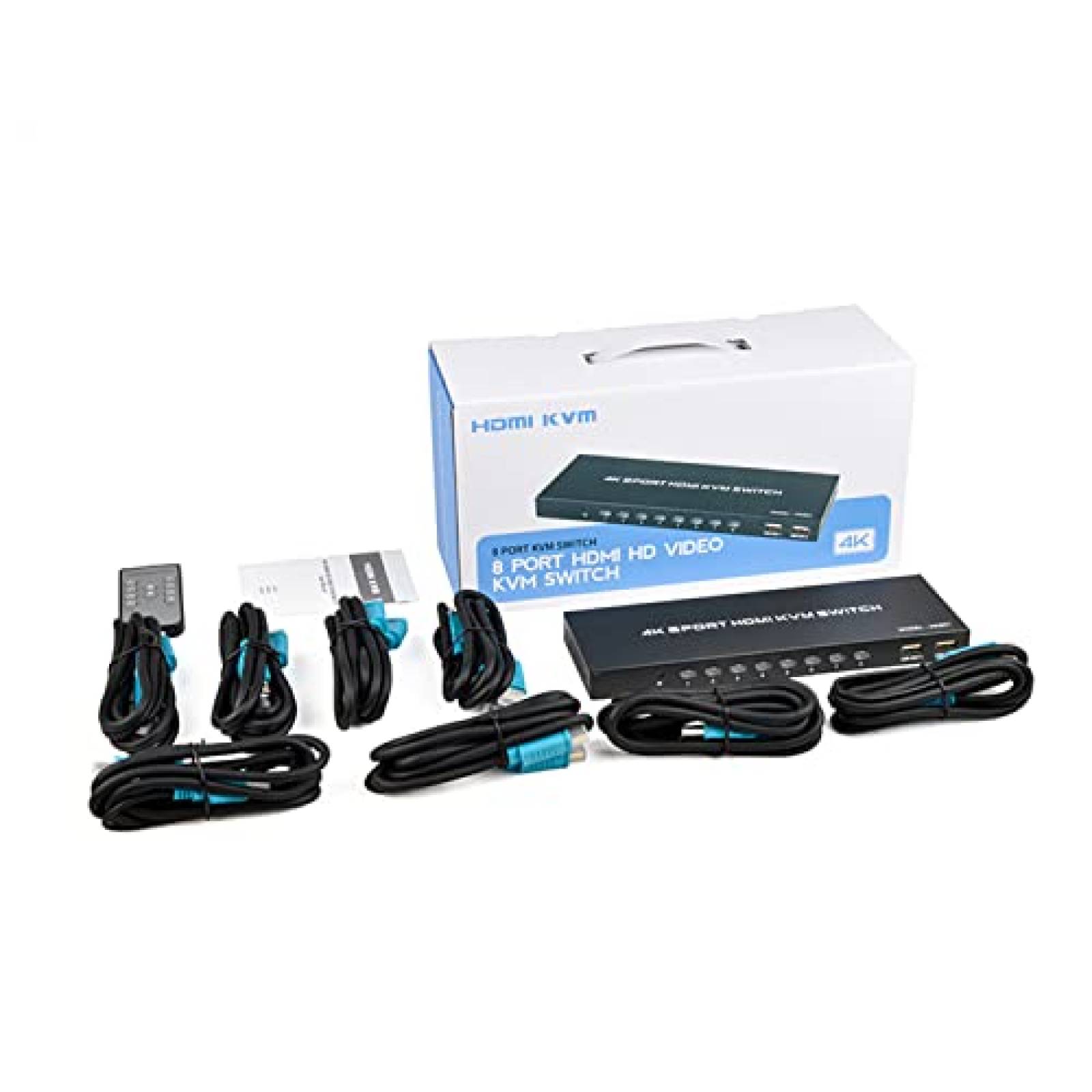 Switch KVM KAGO 8 PC 1 HDMI 4 puertos USB 4K -Negro