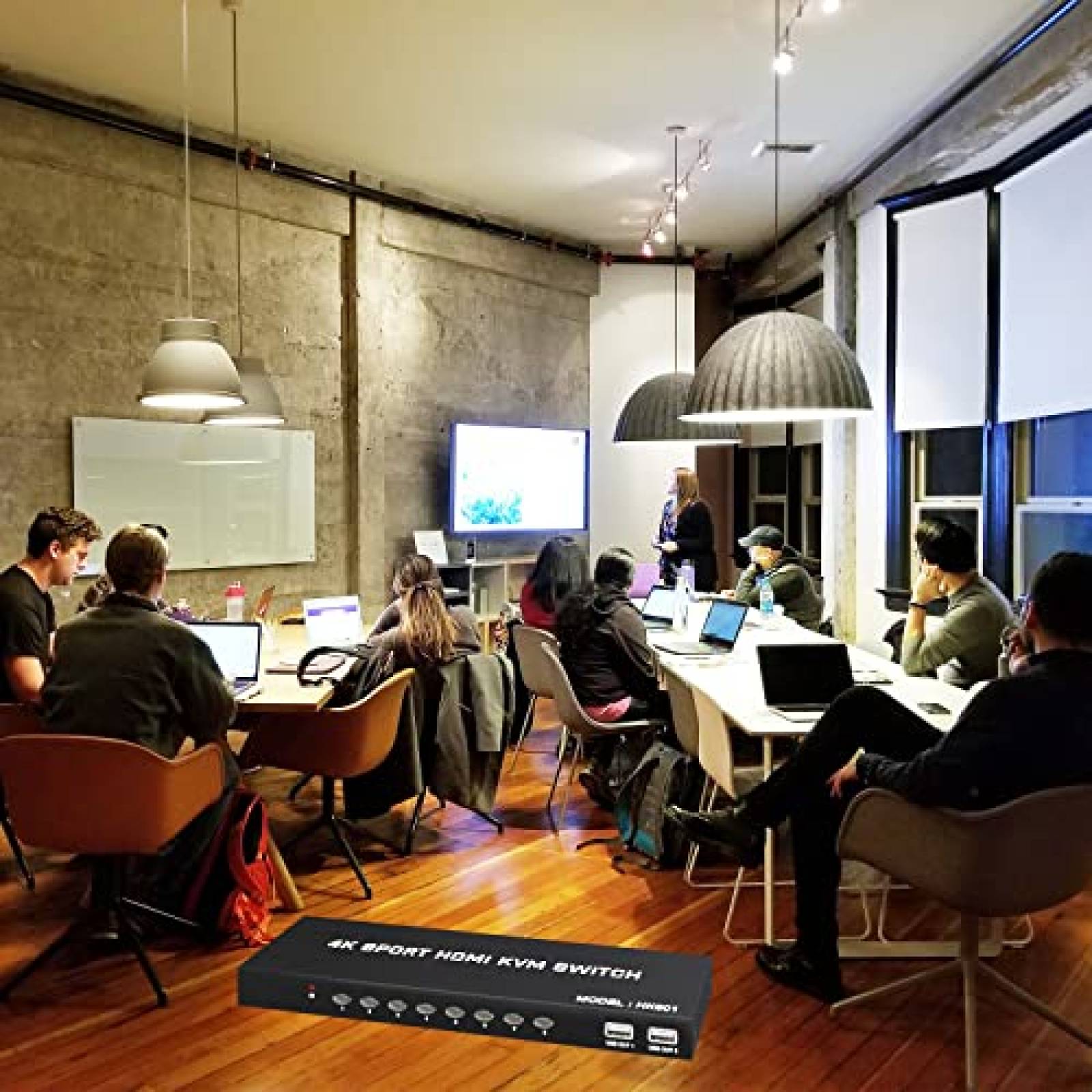 Switch KVM KAGO 8 PC 1 HDMI 4 puertos USB 4K -Negro