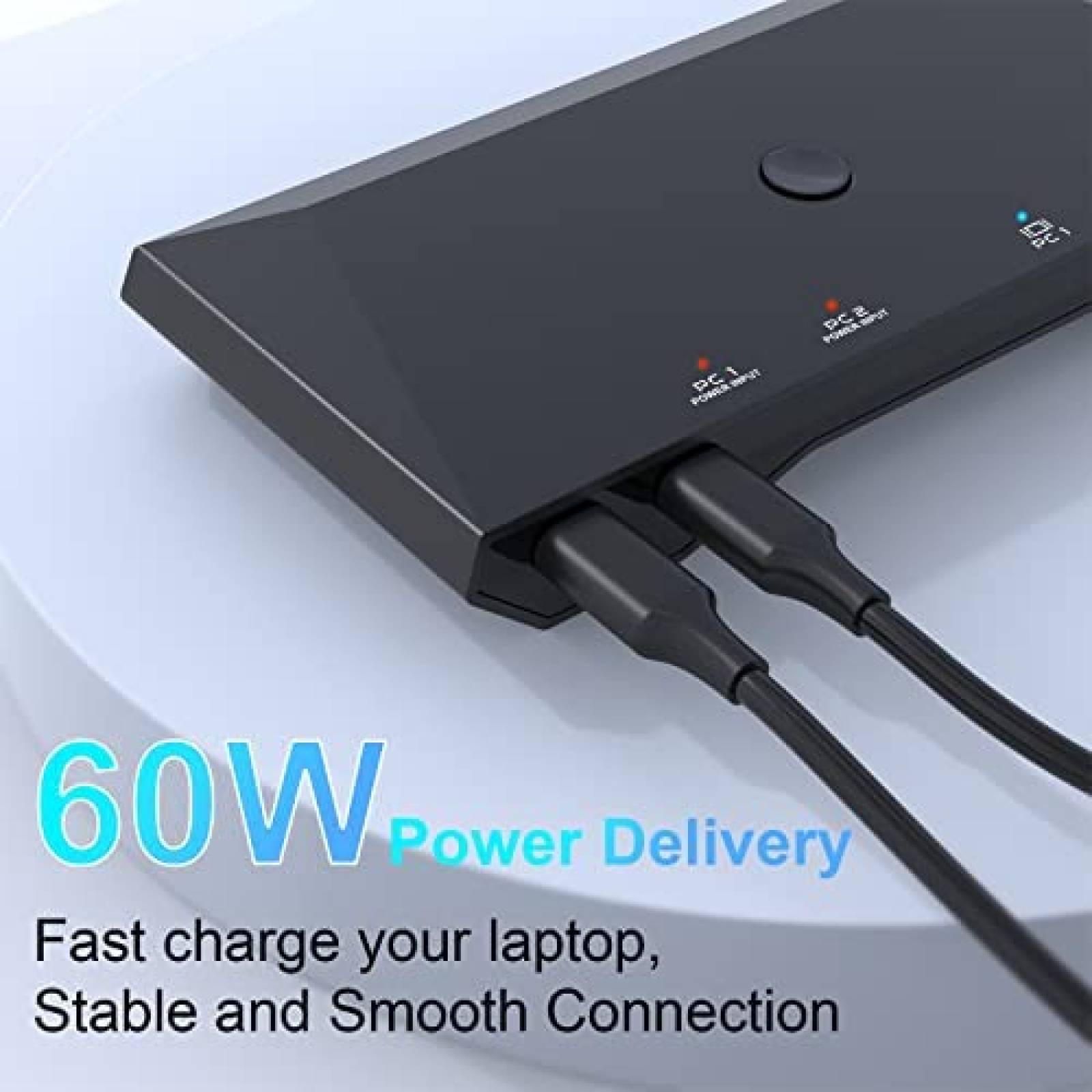 Switch KVM Rocketek 2 PC USB C 1 HDMI 4K 60Hz 3X USB 2.0