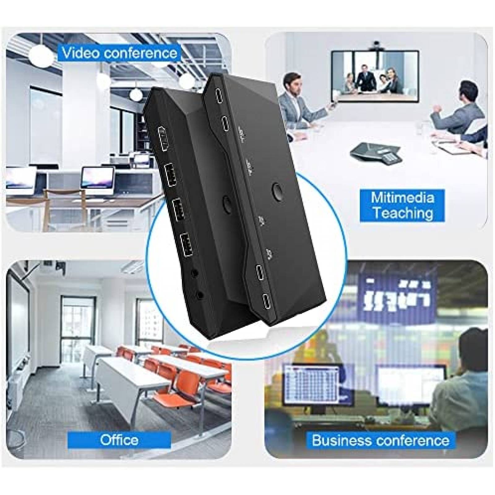 Switch KVM Rocketek 2 PC USB C 1 HDMI 4K 60Hz 3X USB 2.0