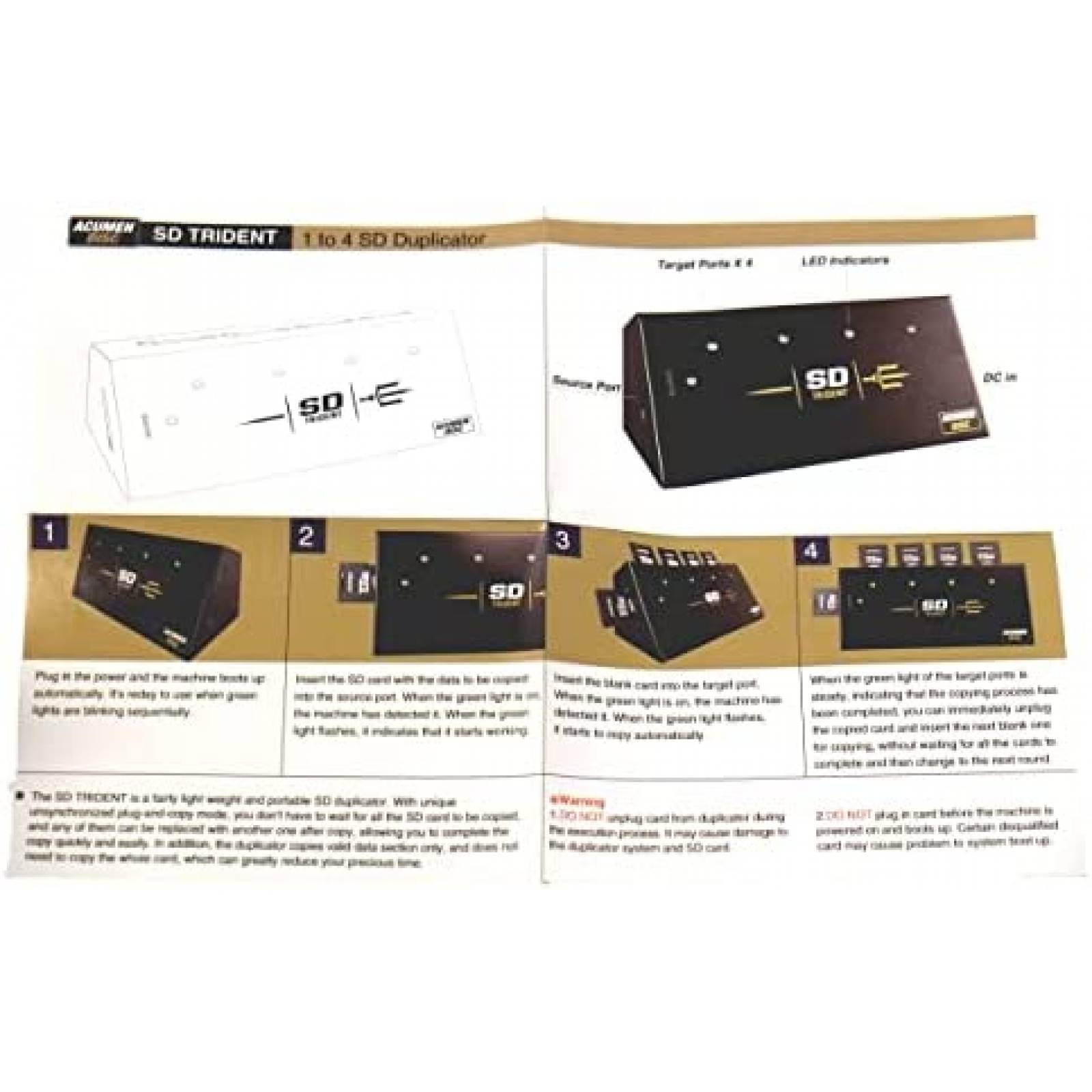 Clonador Micro SD Acumen Disc Hasta 4 Tarjetas Digitales SD