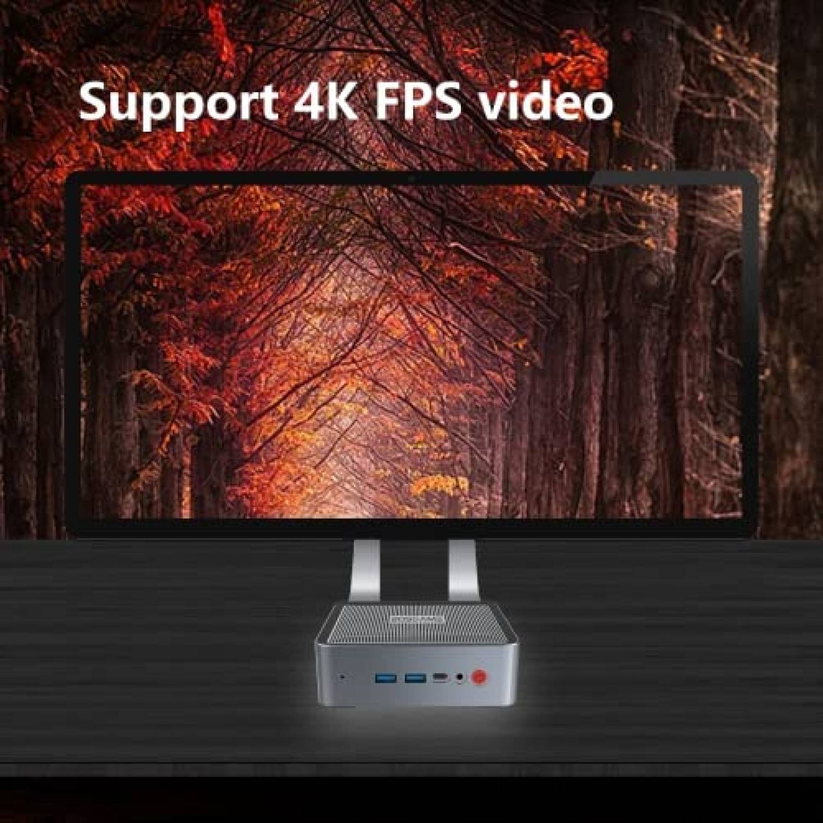 Mini PC BOSGAME AMD R7 16GB 512GB Windows 11 Pro-Gris