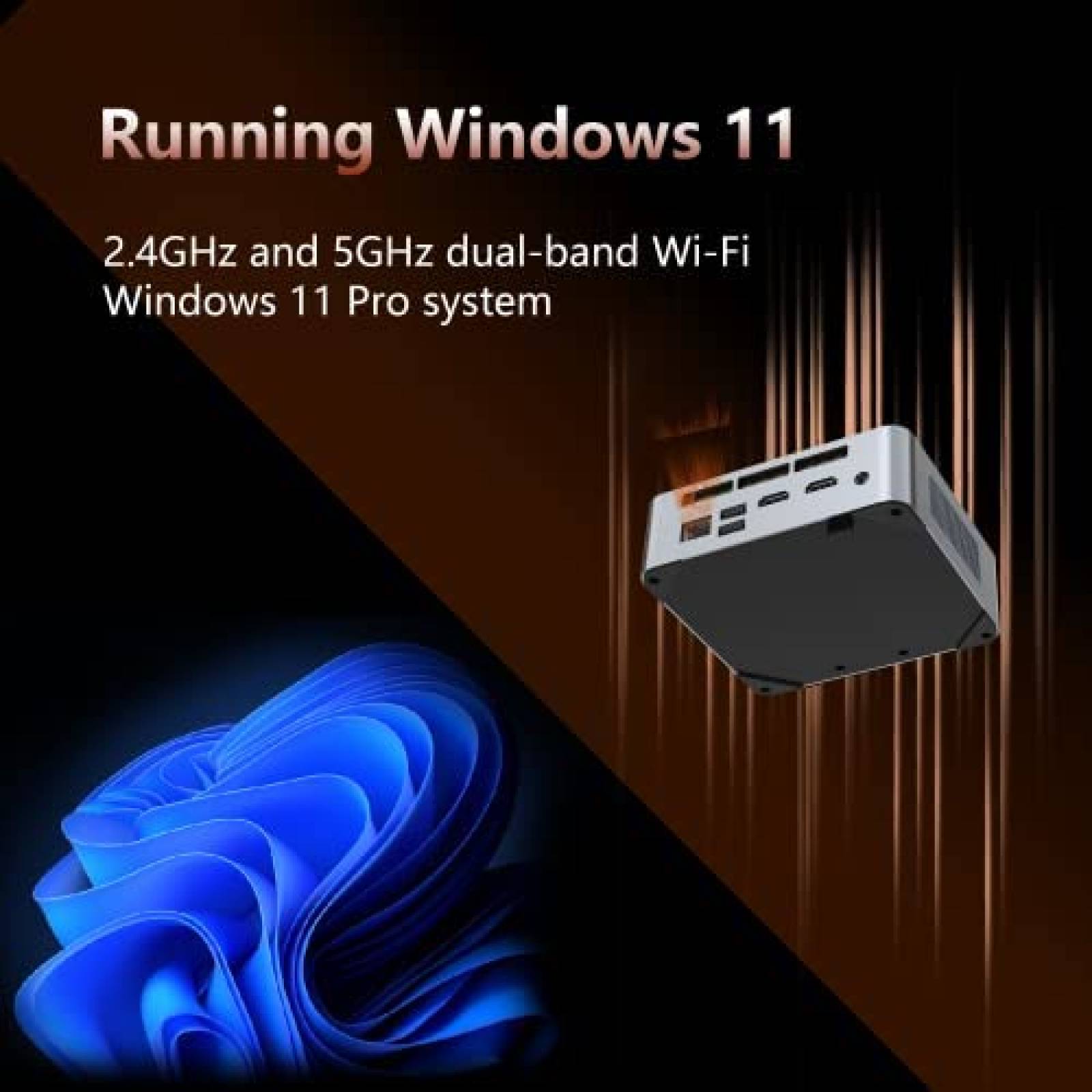 Mini PC BOSGAME AMD R7 16GB 512GB Windows 11 Pro-Gris