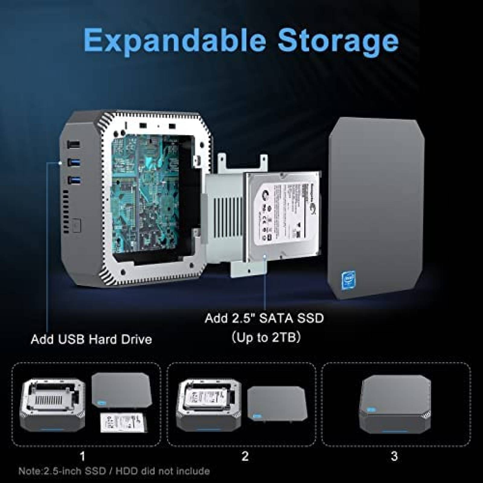 Mini PC Generic Celeron J3455 6GB 128GB Windows 10 Pro