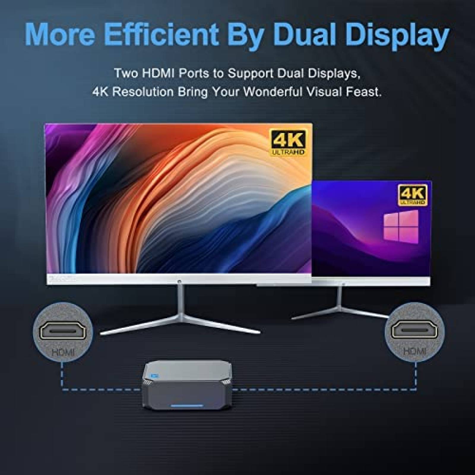 Mini PC Generic Celeron J3455 6GB 128GB Windows 10 Pro