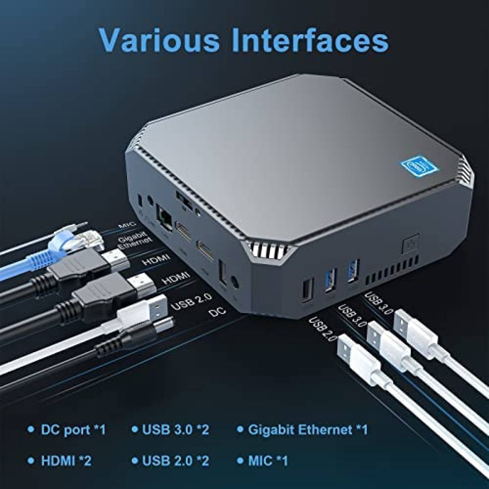 Mini PC Generic Celeron J3455 6GB 128GB Windows 10 Pro