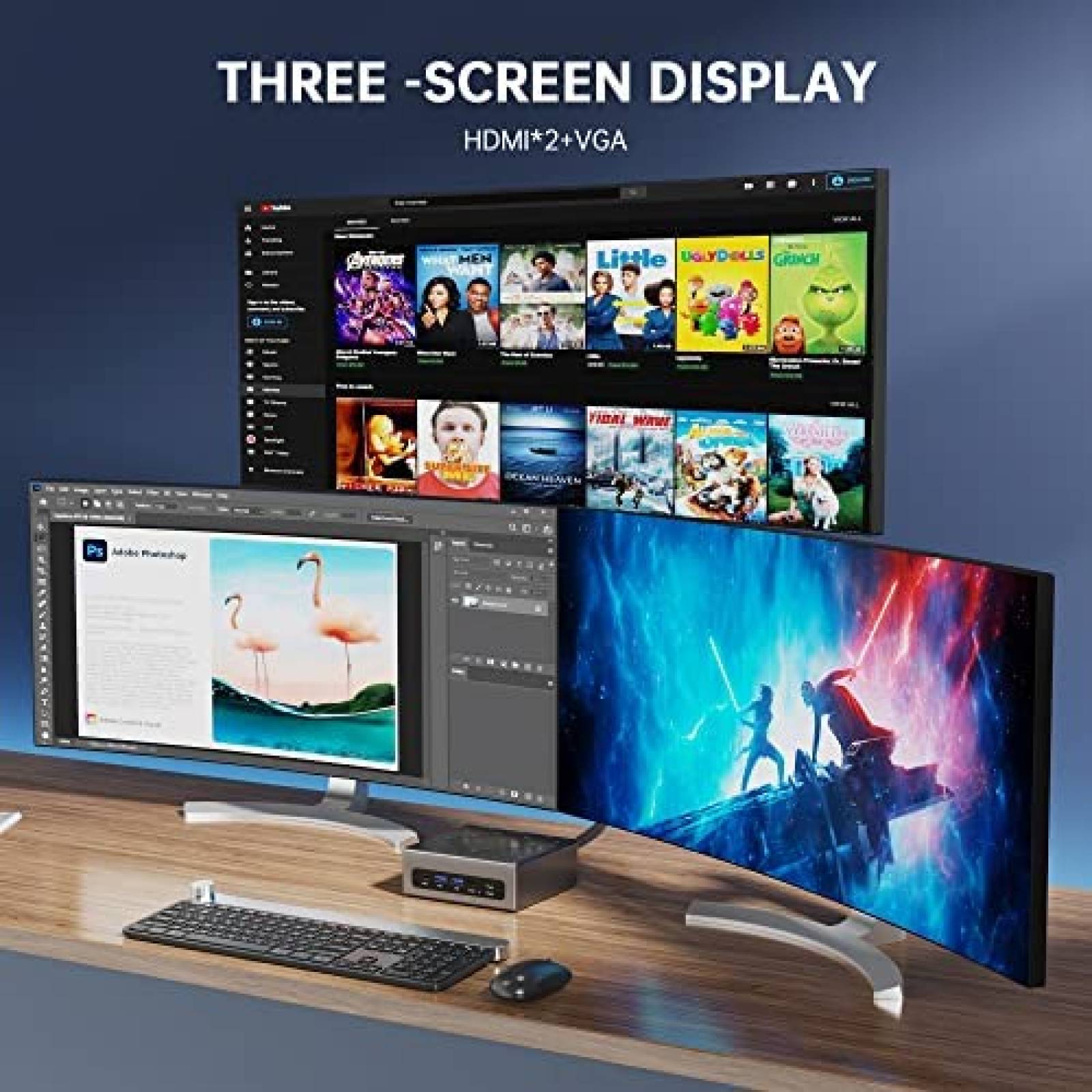 Mini PC ACEMAGICIAN i7 16GB 512GB Windows 11 Pro -Gris