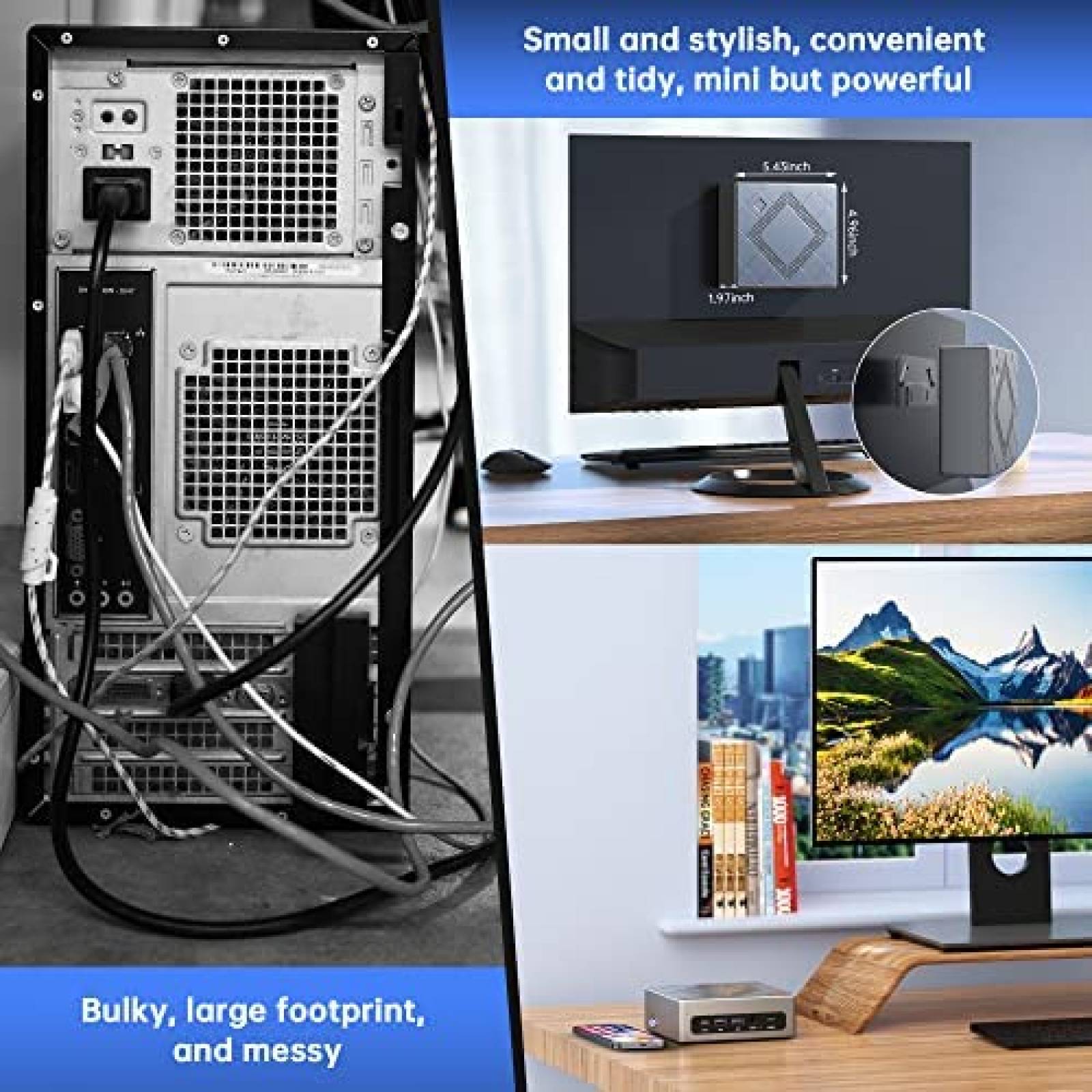 Mini PC ACEMAGICIAN i7 16GB 512GB Windows 11 Pro -Gris