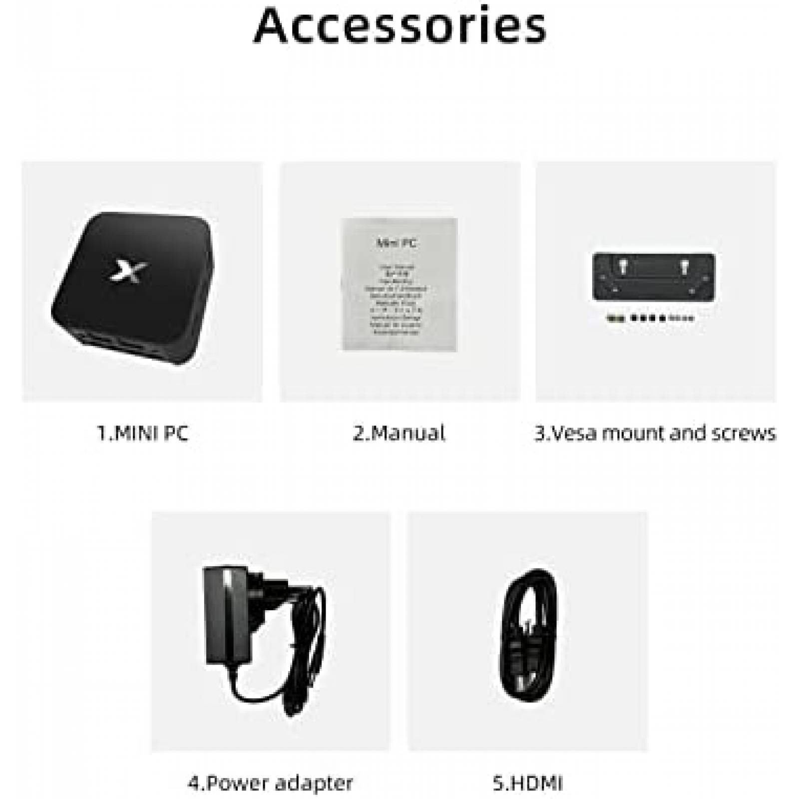 Mini PC OASLOA Celeron N5105 8GB 256GB Windows 11 Pro -Negro