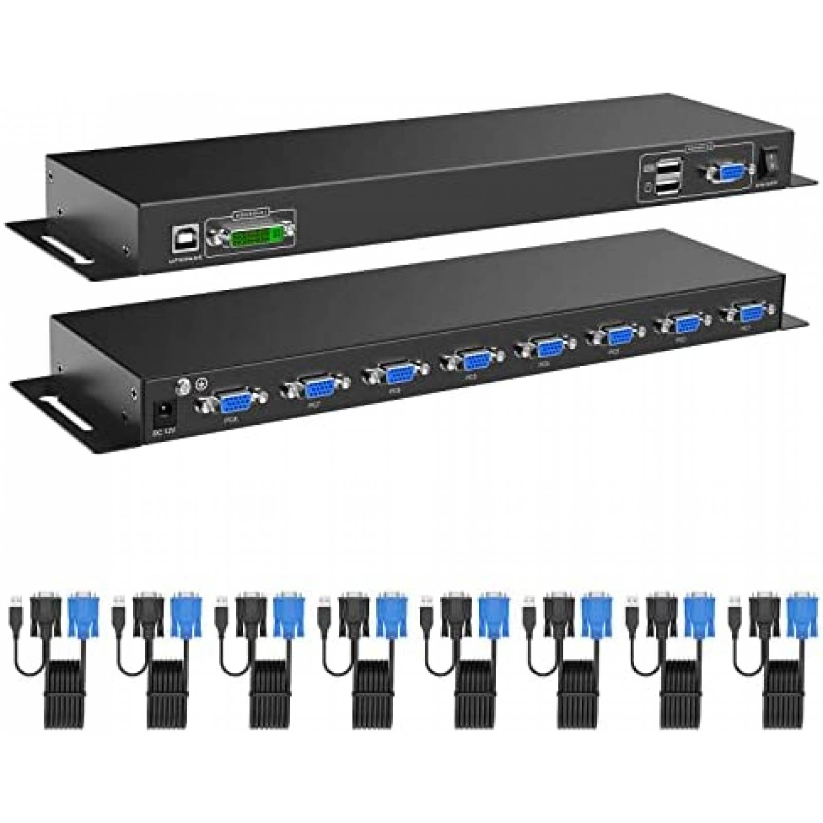 Switch KVM MT-VIKI 1708UL 8X VGA Rack para Servidor 1U 19''
