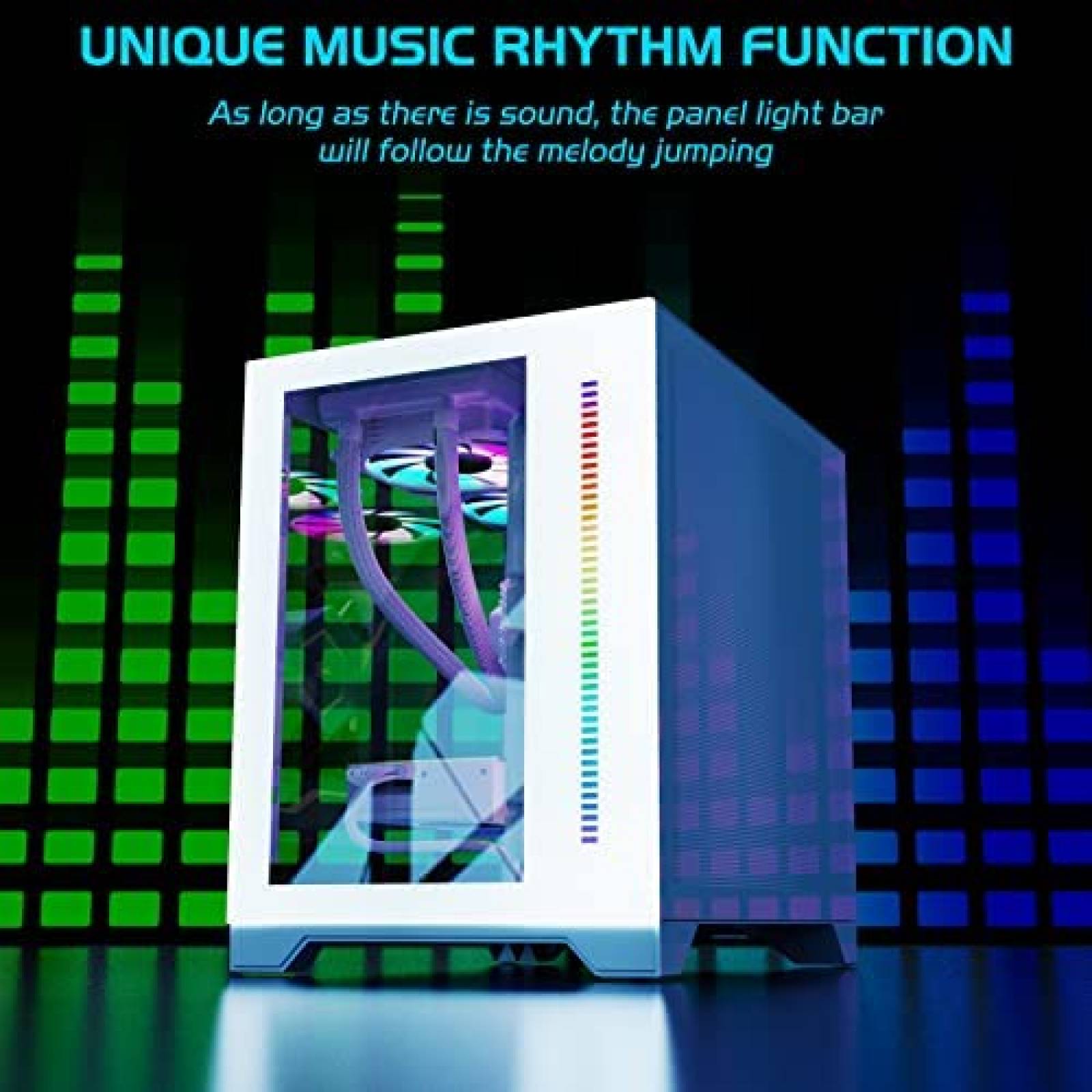 Gabinete PC GIM Resistente Vidrio Templado -Blanco