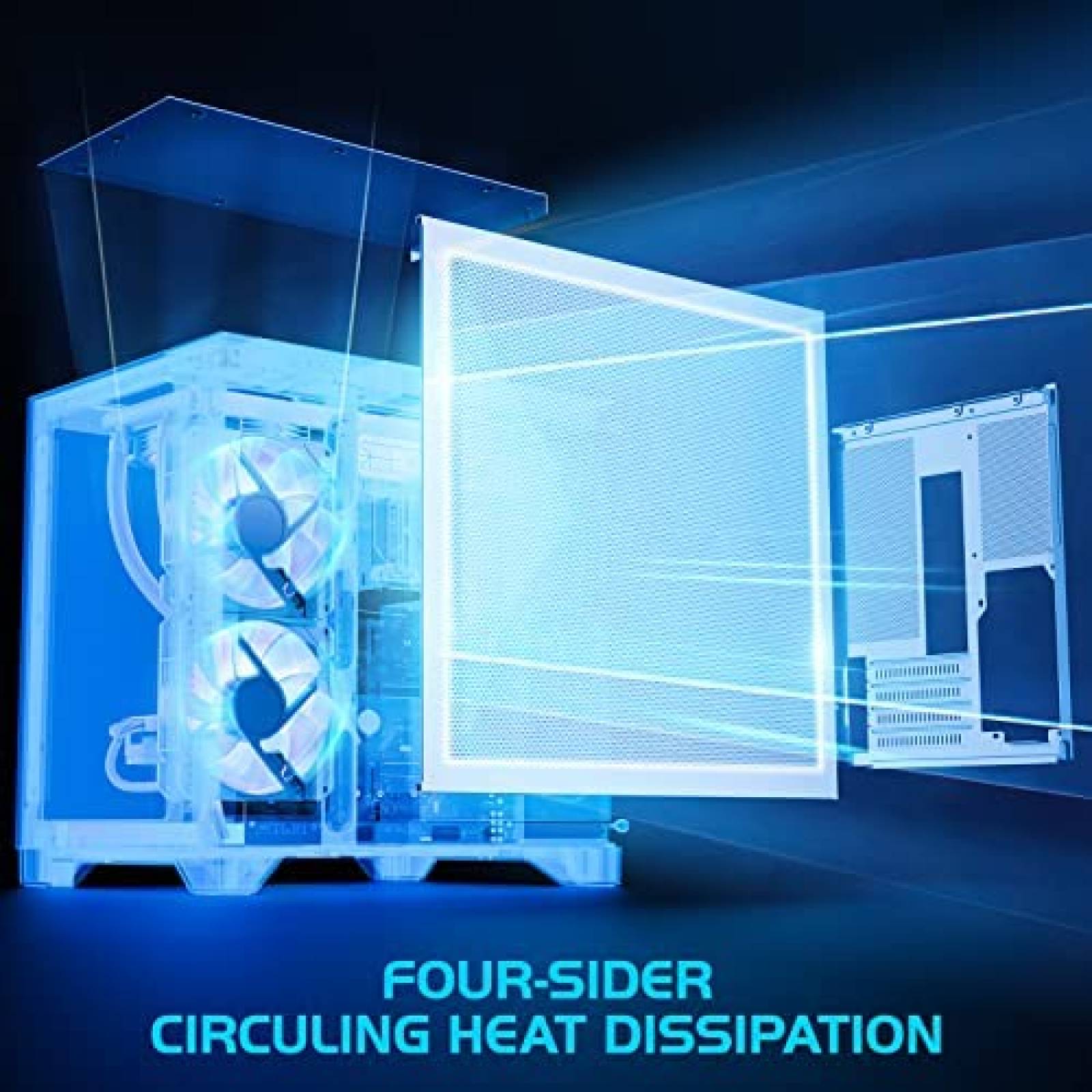 Gabinete PC GIM Resistente Vidrio Templado -Blanco