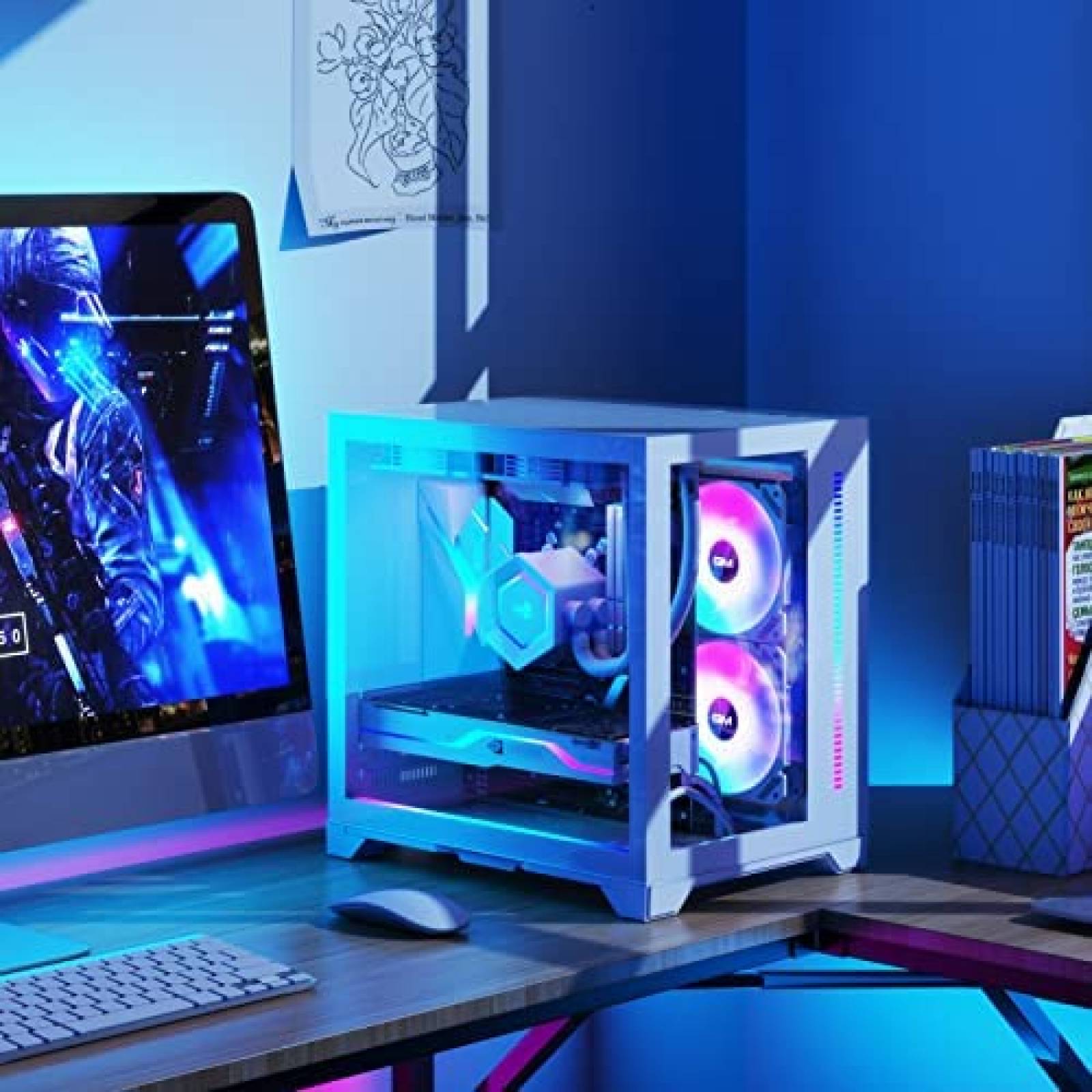 Gabinete PC GIM Resistente Vidrio Templado -Blanco