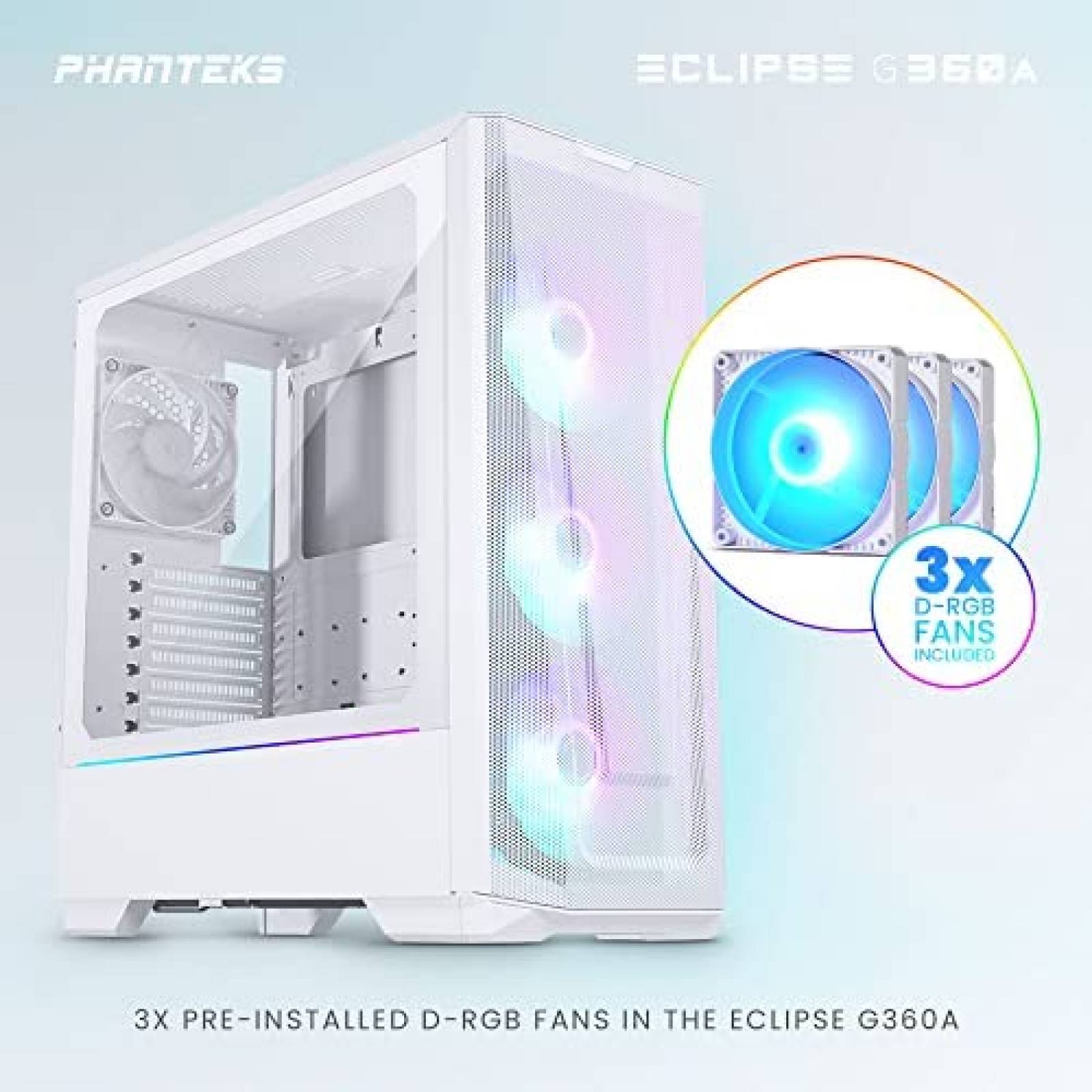 Caja de Computadora Phanteks Eclipse G360A Gamer DRGB Blanco