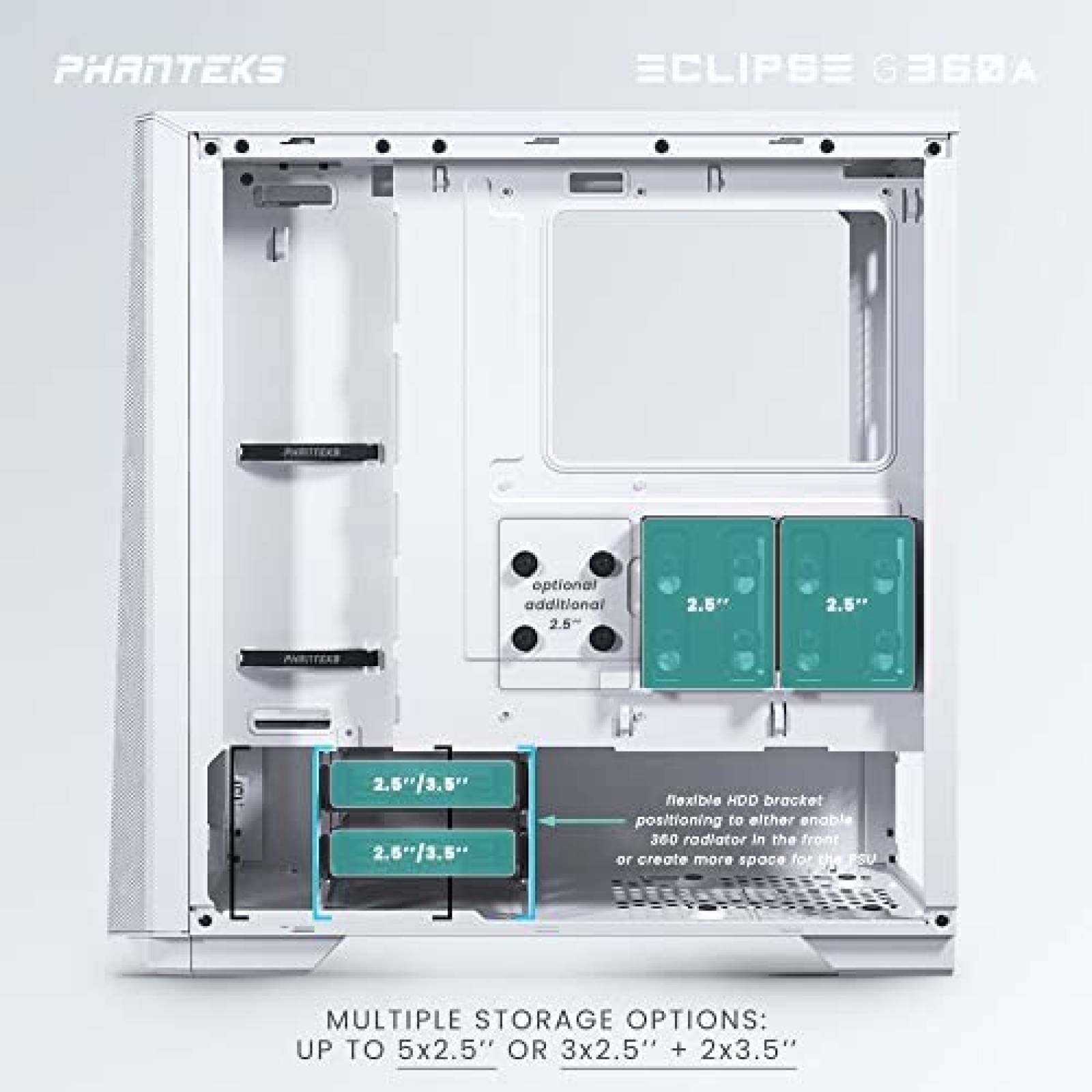 Caja de Computadora Phanteks Eclipse G360A Gamer DRGB Blanco