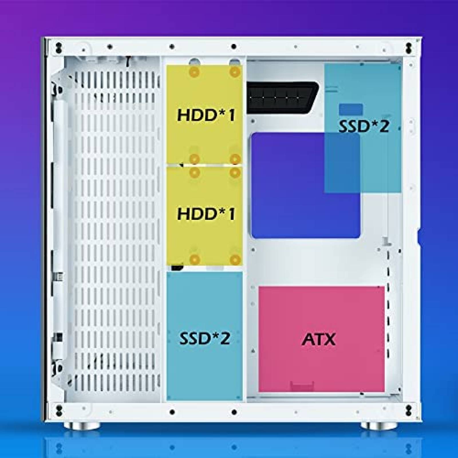 Gabinete PC GIM Resistente Vidrio Templado RGB -Negro