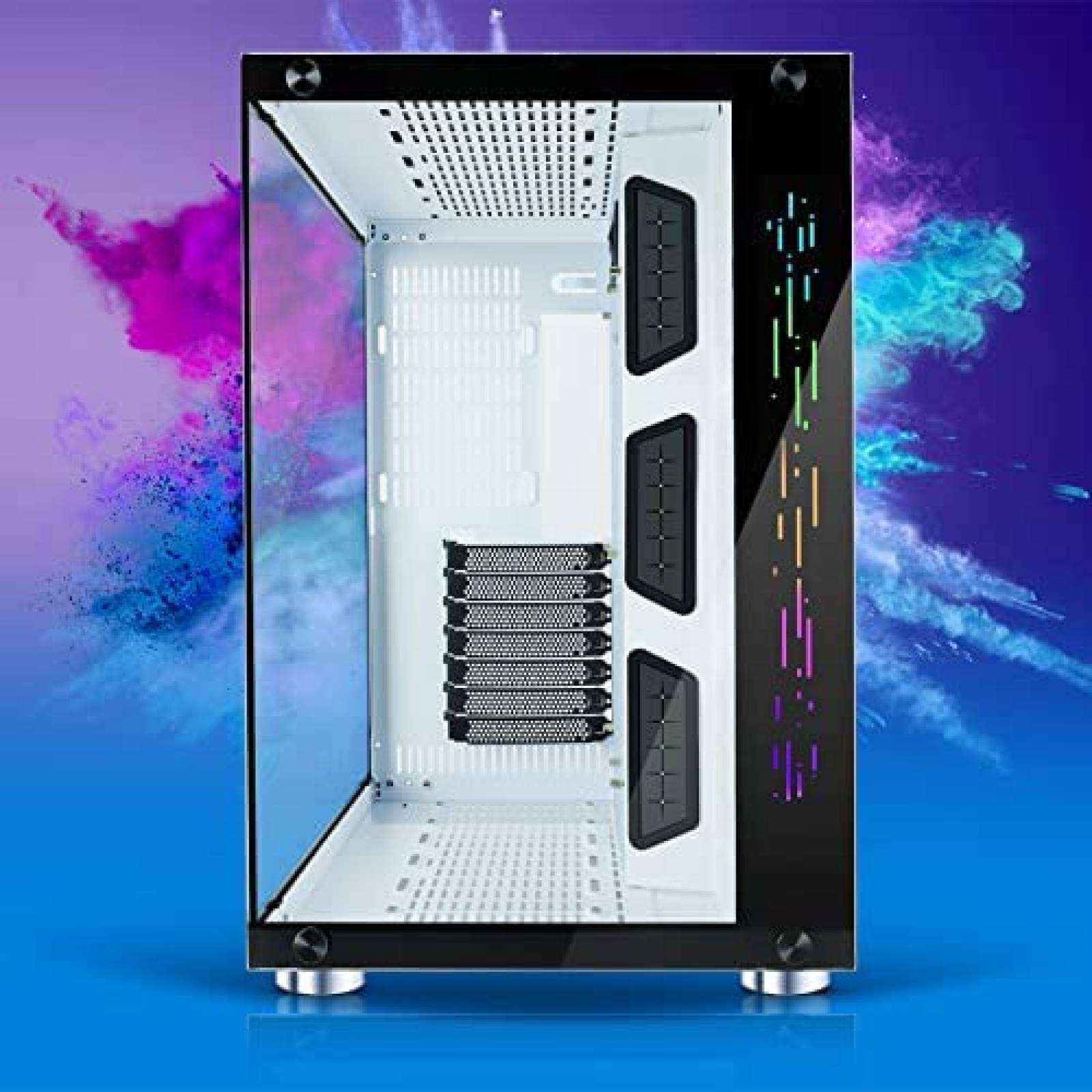 Gabinete PC GIM Resistente Vidrio Templado RGB -Negro