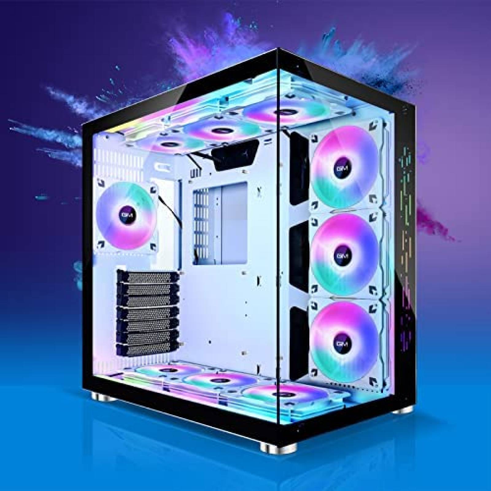 Gabinete PC GIM Resistente Vidrio Templado RGB -Negro