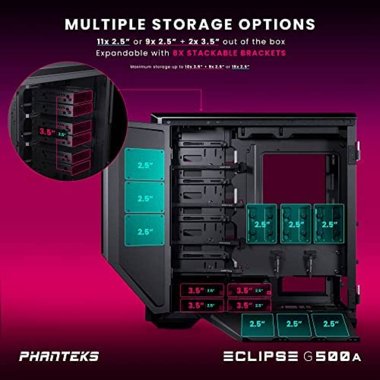 Caja de Computadora Phanteks Eclipse G500A DRGB -Negro