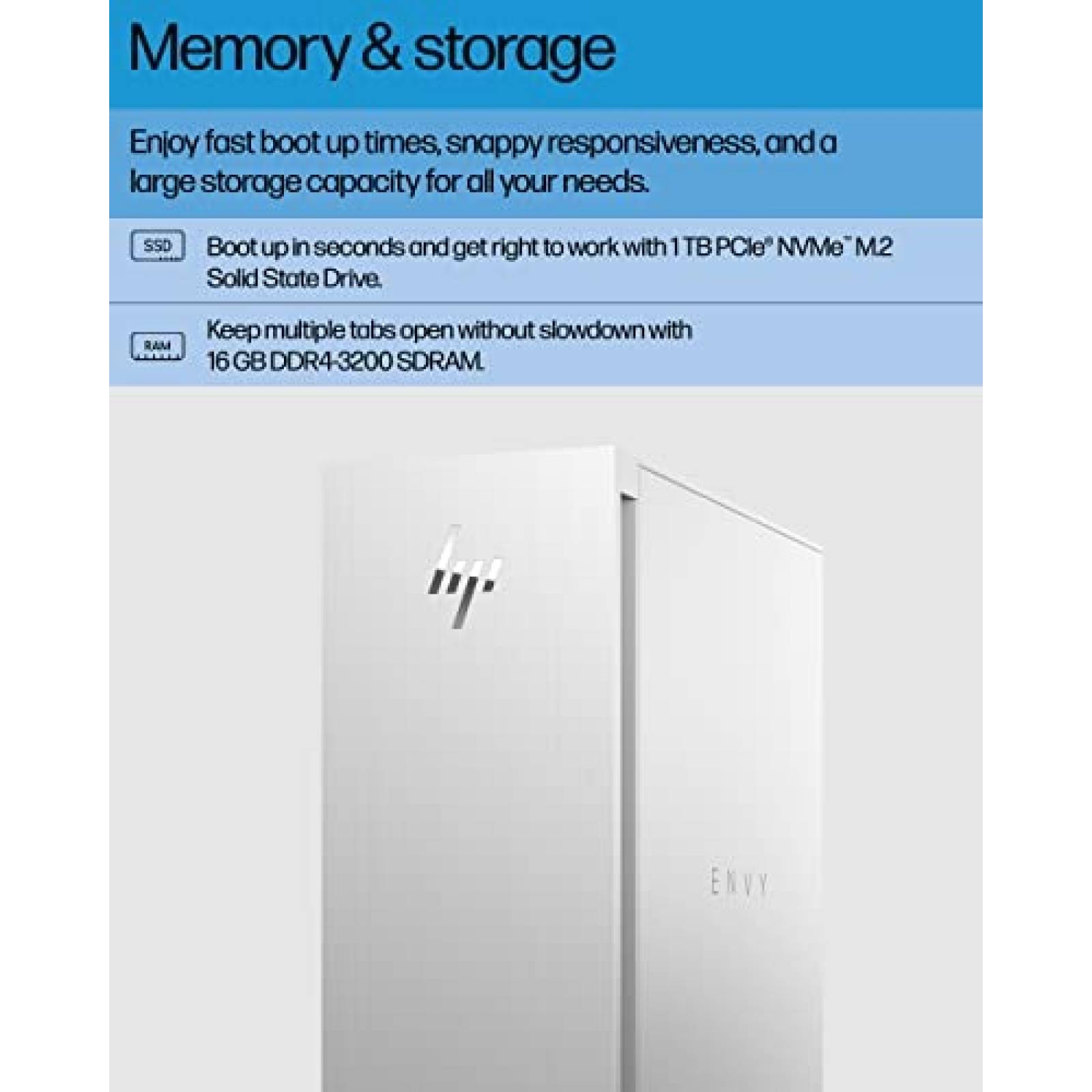 Desktop HP i9 RTX 3070 16GB 1TB W11H Bluetooth -Blanco